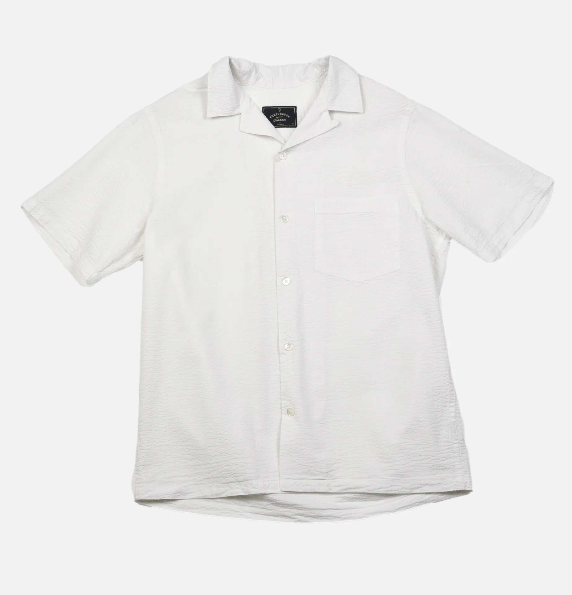 PORTUGUESE FLANNEL Atlantico Camp White Shirt