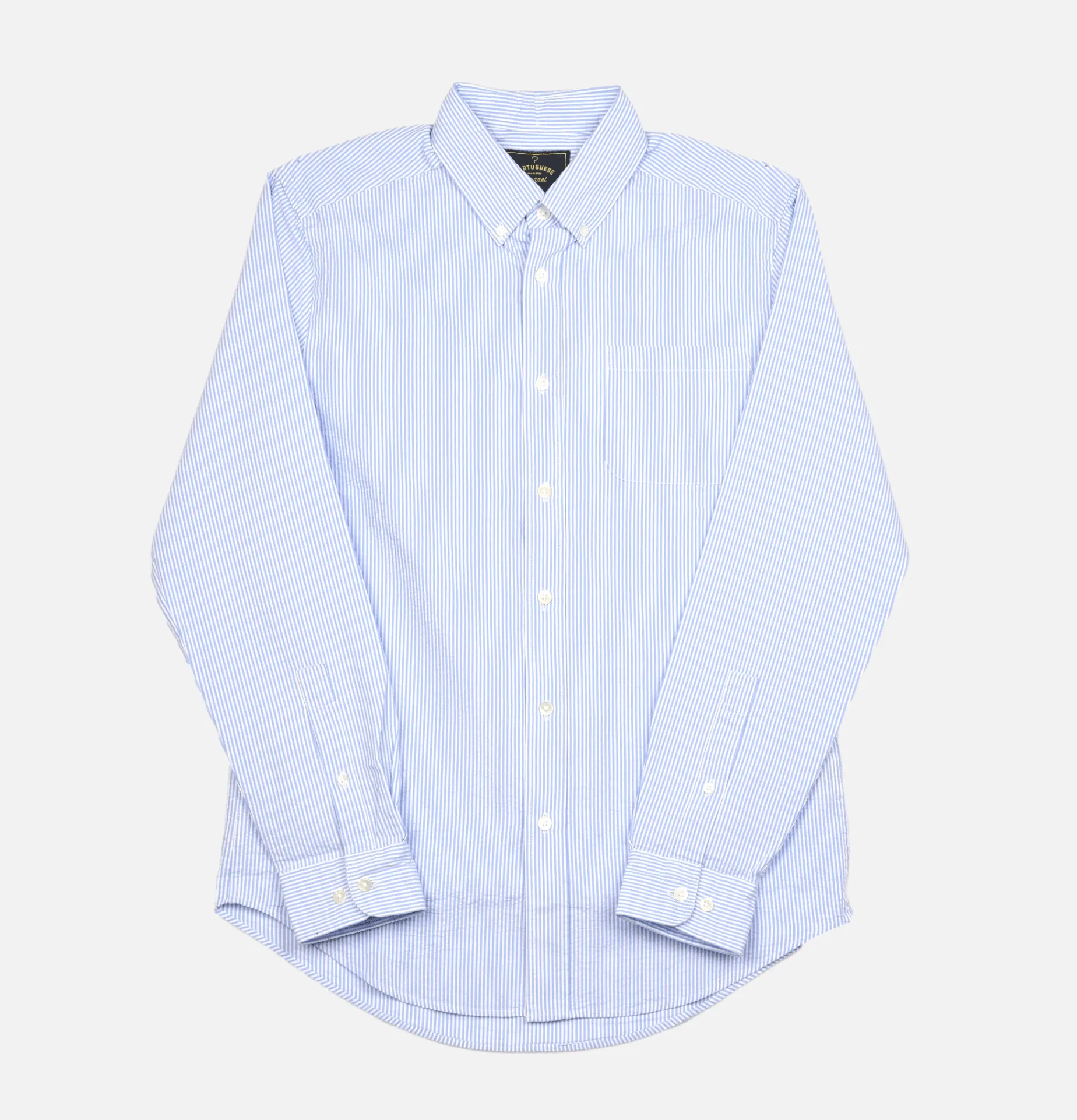 PORTUGUESE FLANNEL Atlantico Stripe Blue Shirt