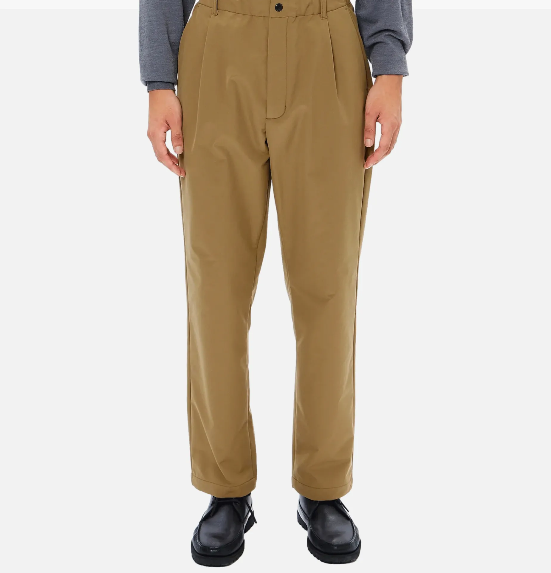 GOLDWIN Brushed Back One Tuck Pant Clay Beige