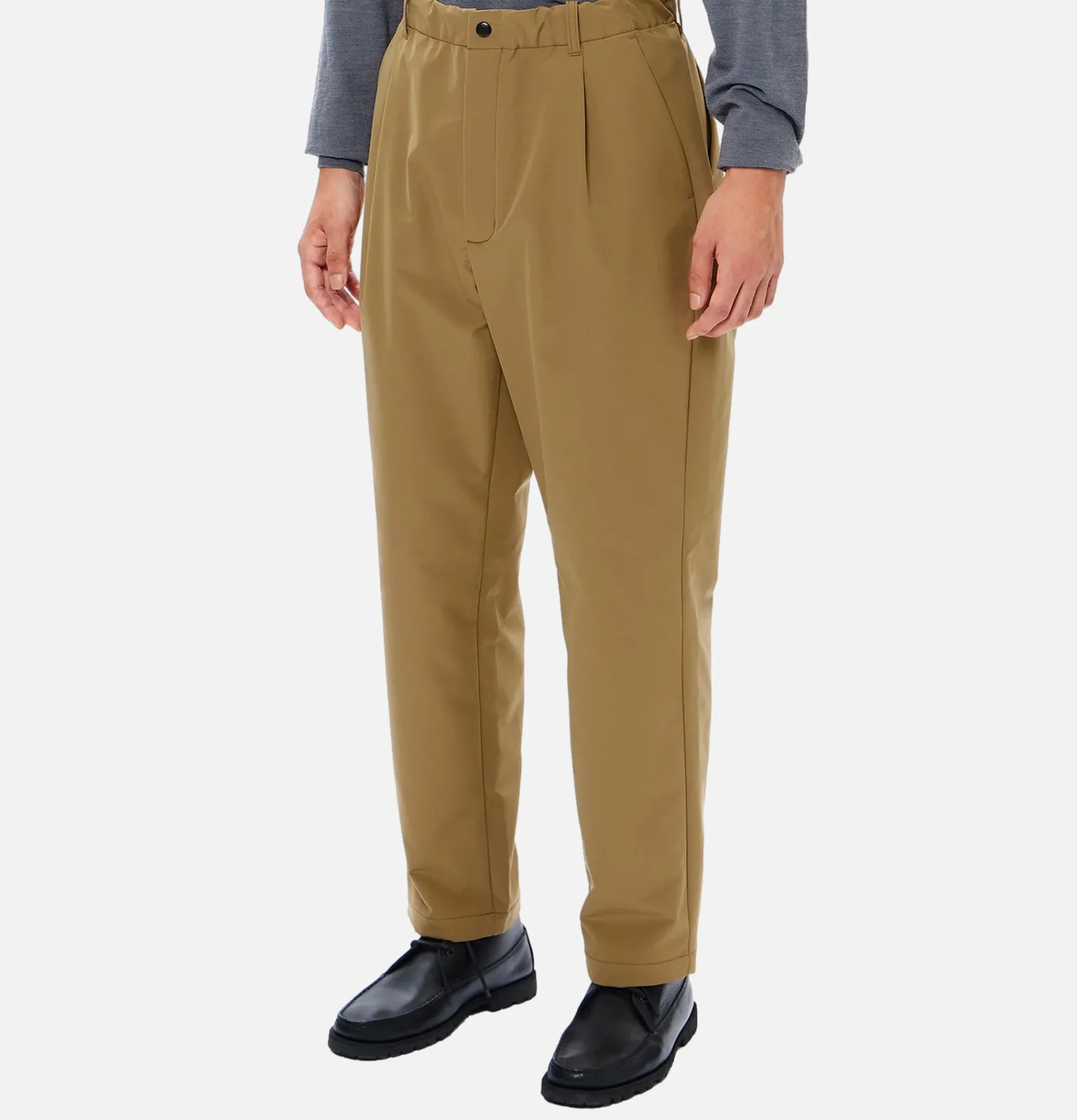 GOLDWIN Brushed Back One Tuck Pant Clay Beige