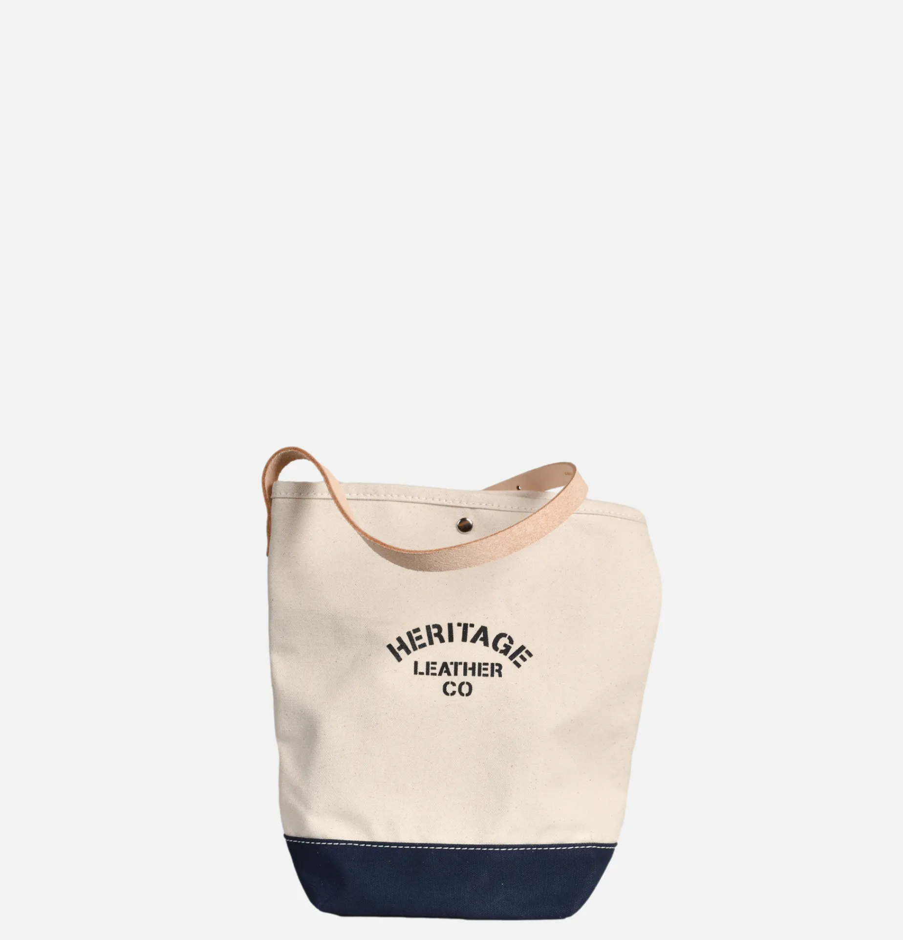 HERITAGE LEATHER COMPANY Canvas Bucket Shoulder Bag Navy