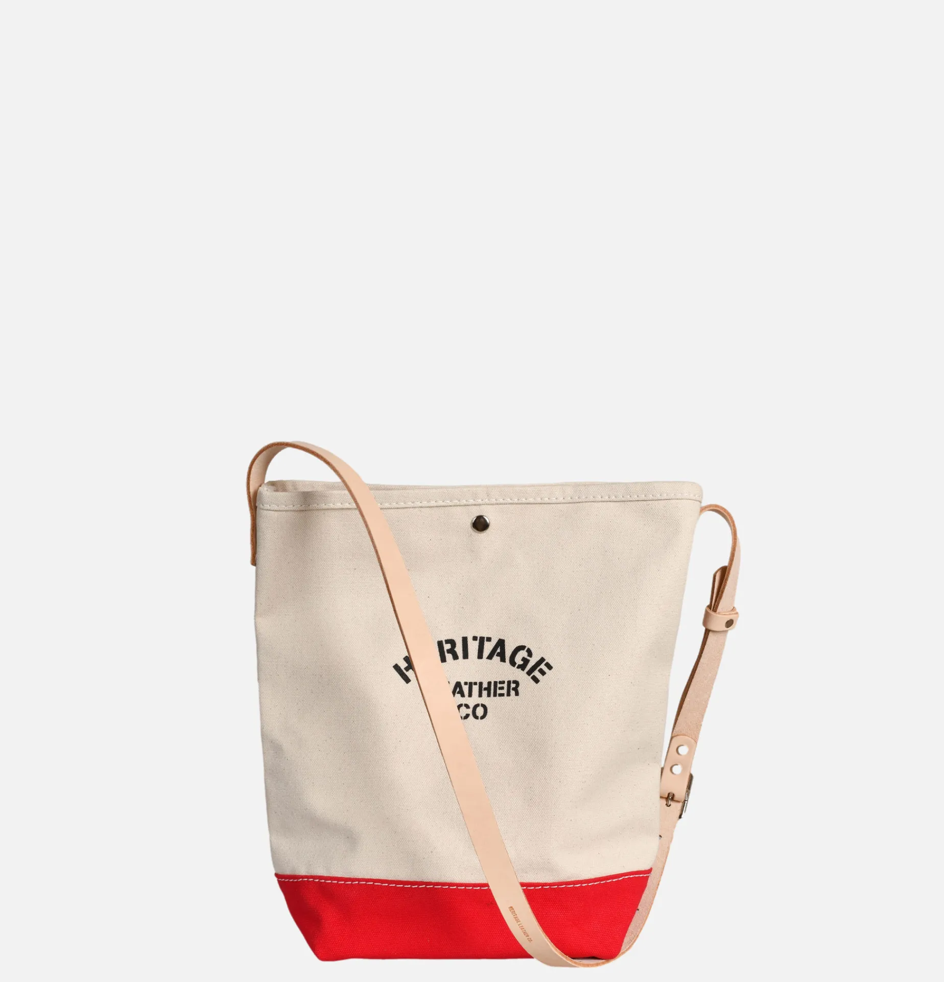 HERITAGE LEATHER COMPANY Canvas Bucket Shoulder Bag Red