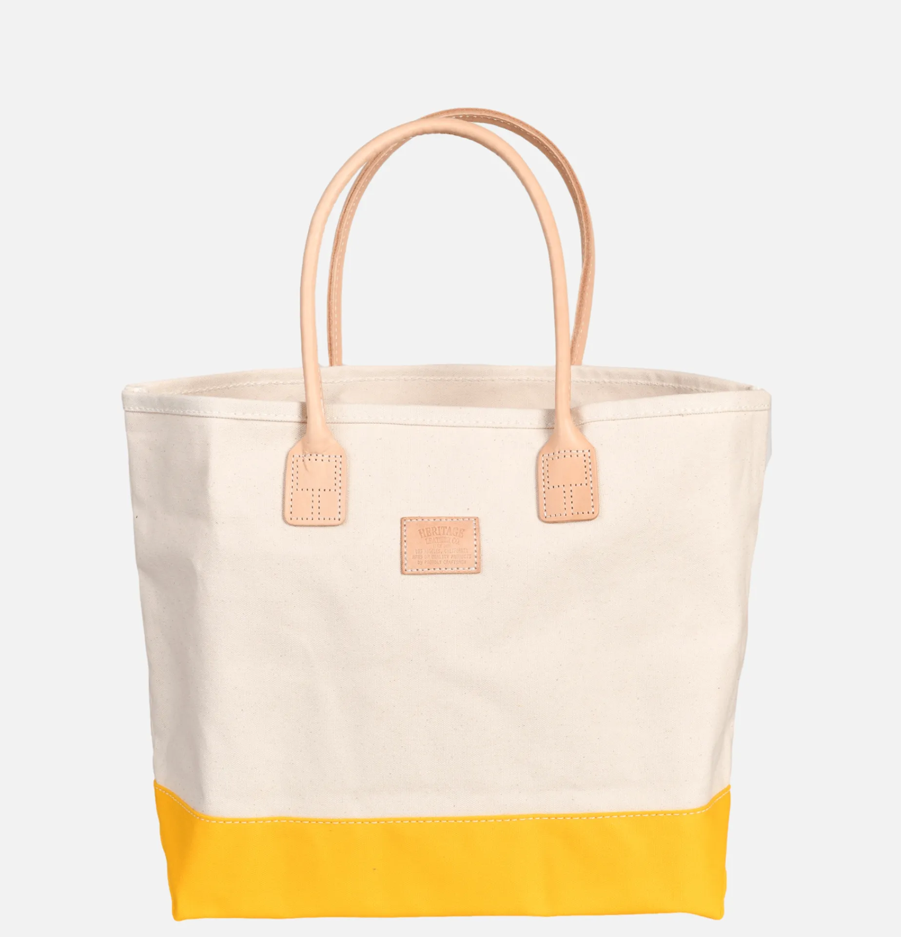 HERITAGE LEATHER COMPANY Canvas Day Tote Bag Yellow