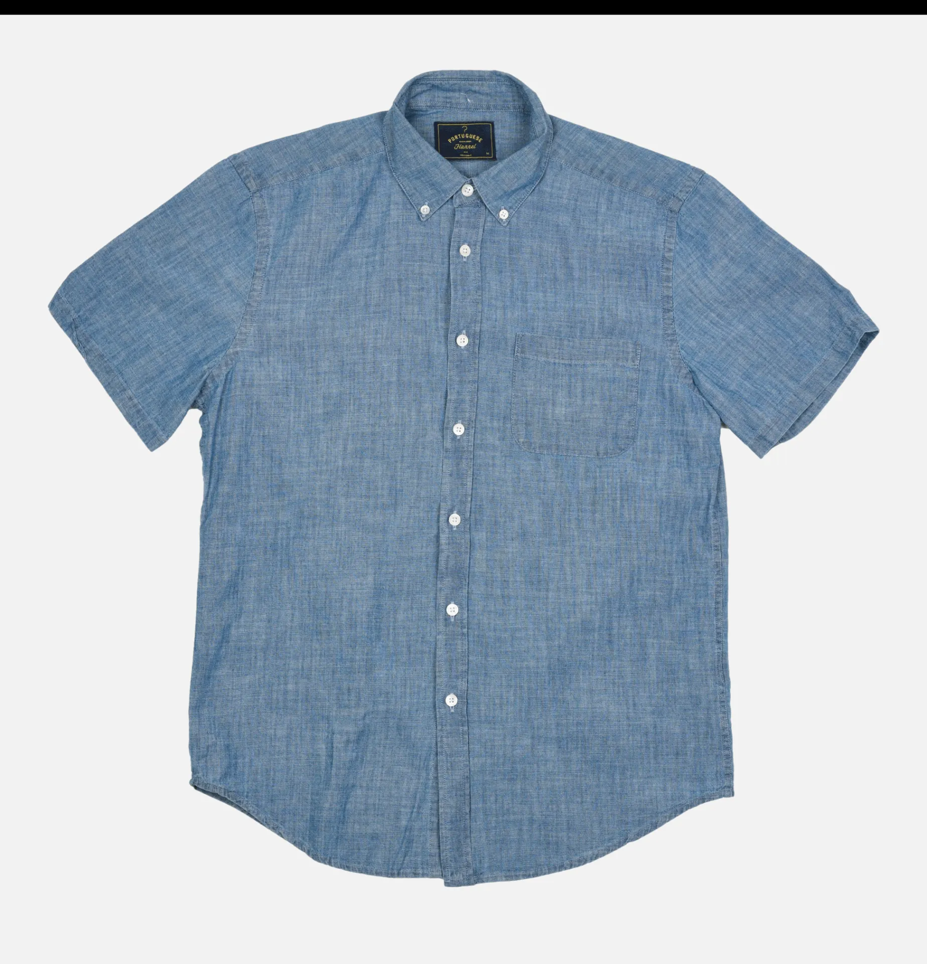 PORTUGUESE FLANNEL Chambray Shirt Ss Blue