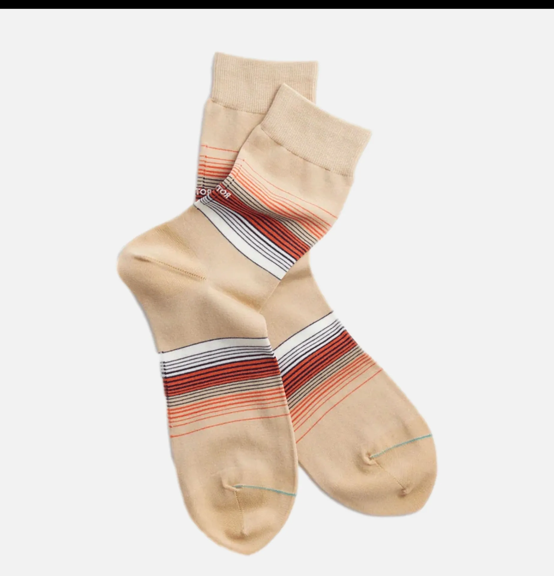 ROTOTO Chaussette Horizon Stripe Beige