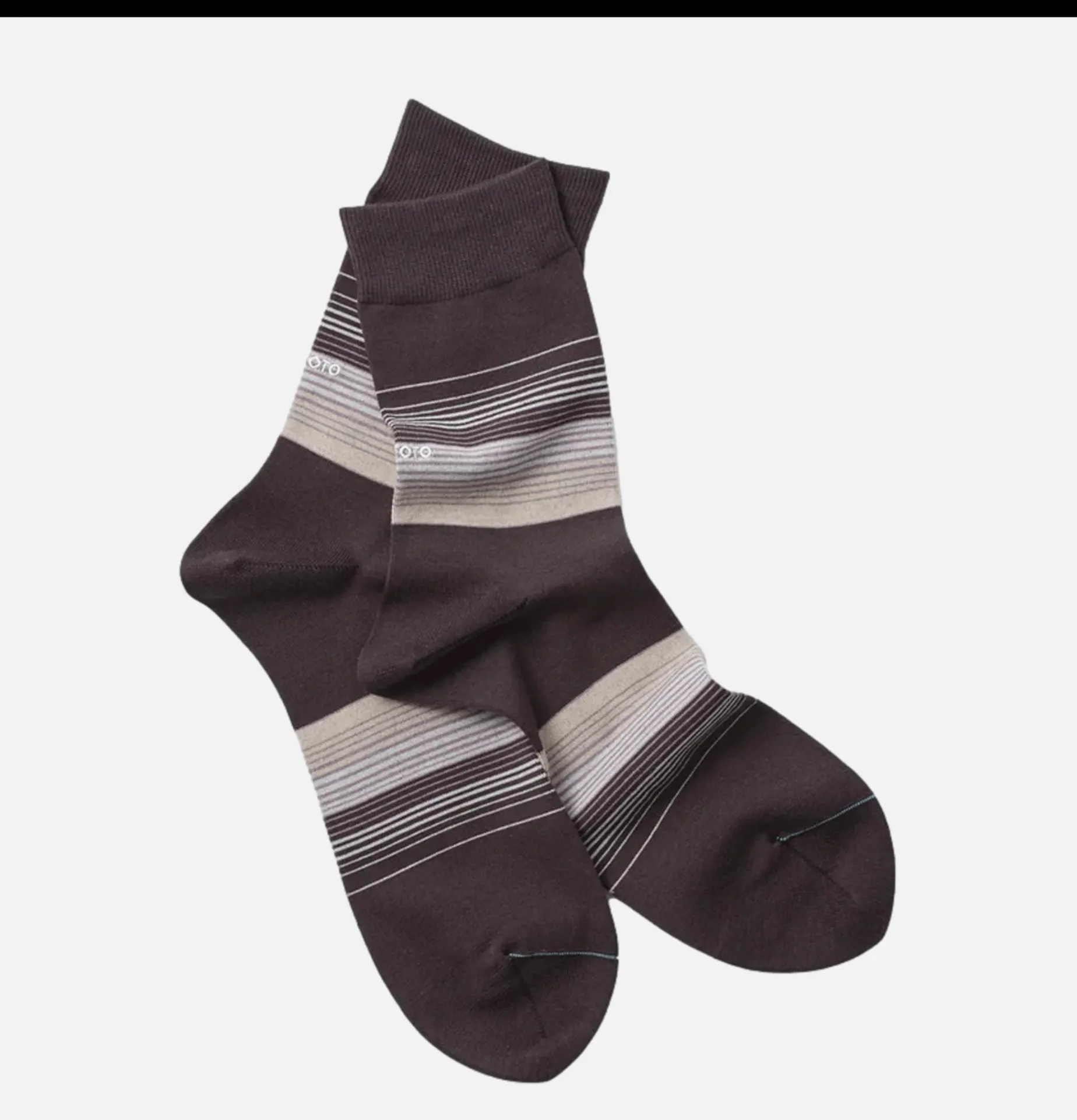 ROTOTO Chaussette Horizon Stripe Charcoal