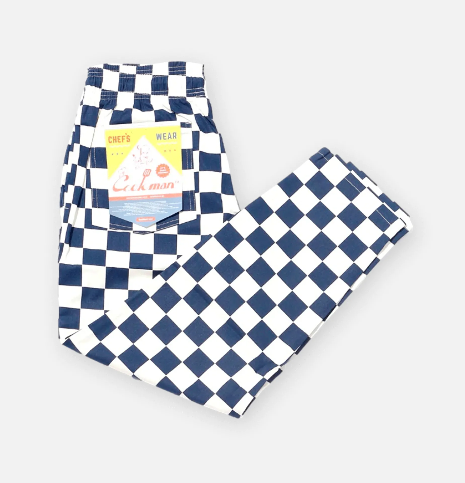 COOKMAN Chef Pant Checker Navy