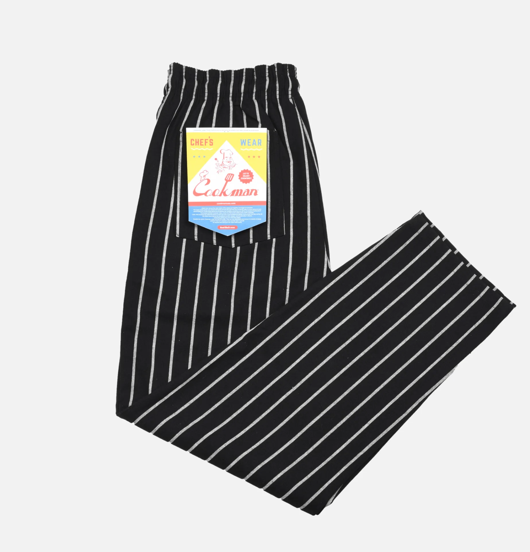 COOKMAN Chef Pant Duck Stripe Black