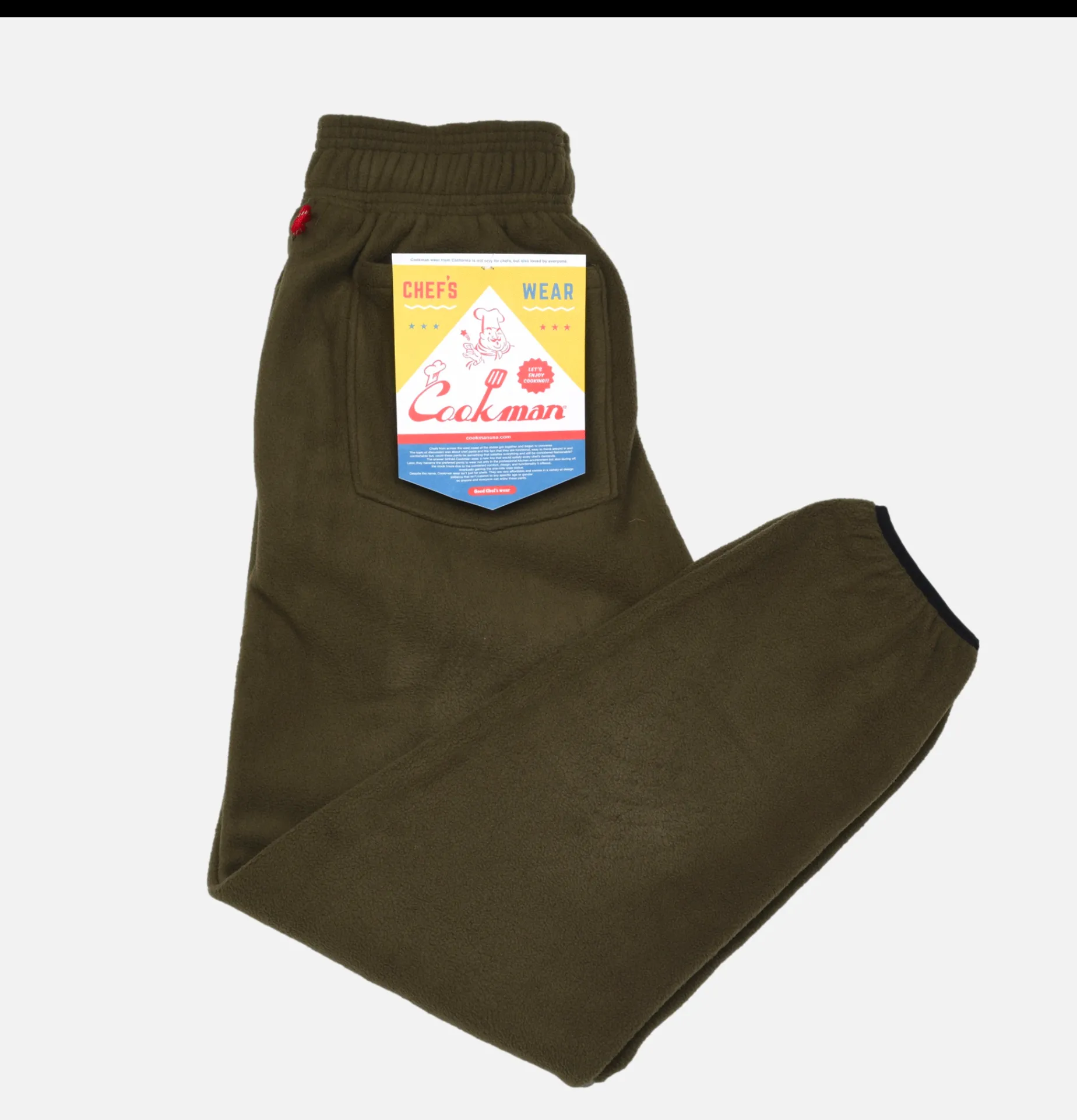 COOKMAN Chef Pant Fleece Olive Green