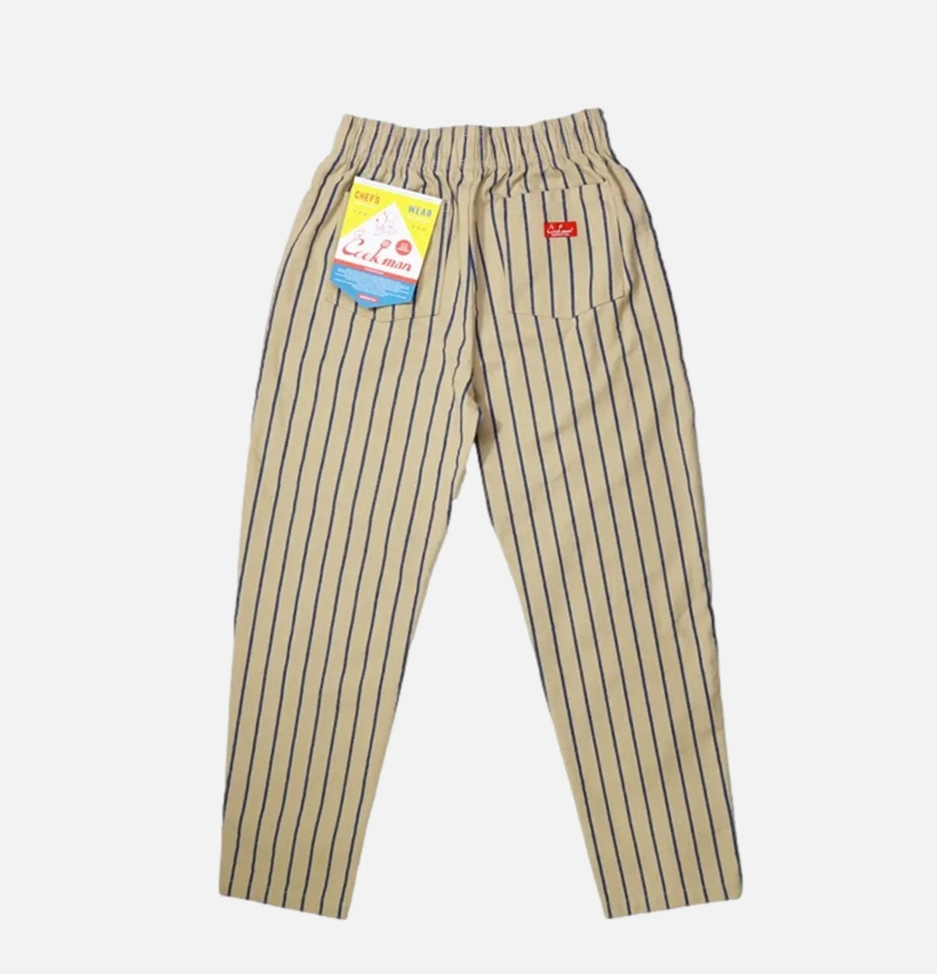 COOKMAN Chef Pant Stripe Beige Blue