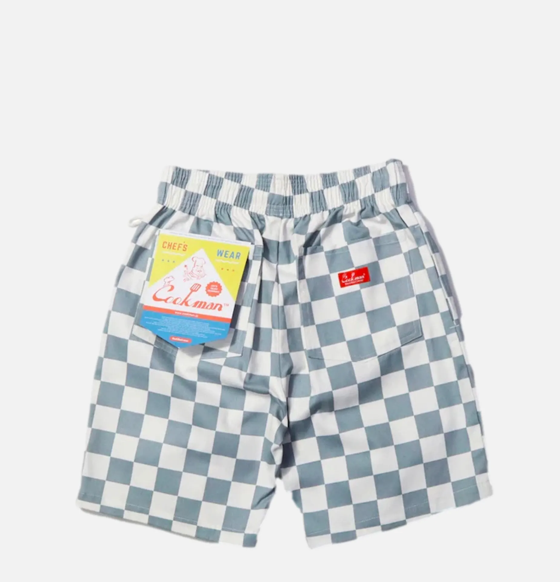 COOKMAN Chef Short Checker Gray