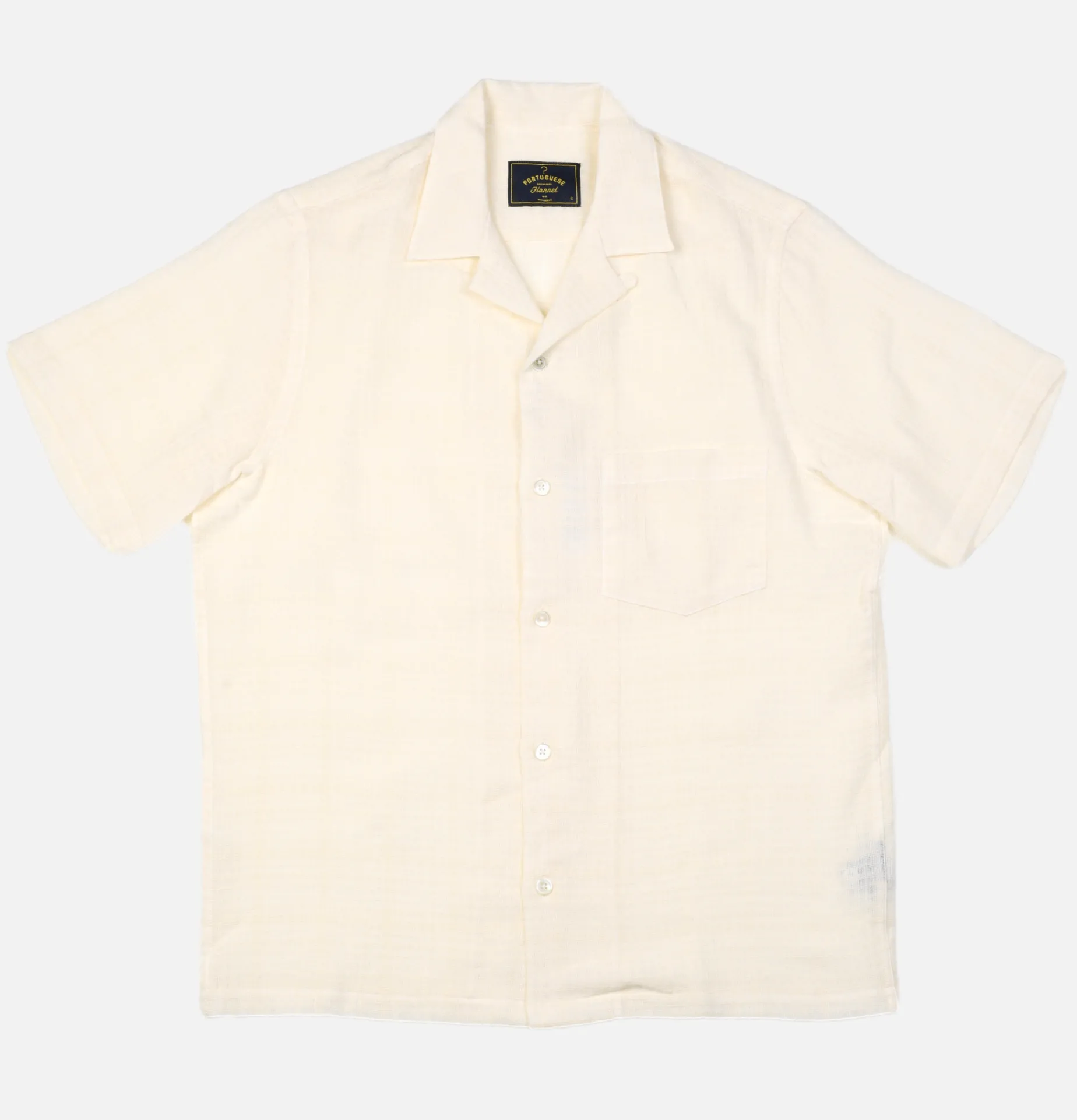 PORTUGUESE FLANNEL Chemise Grain Cotton White