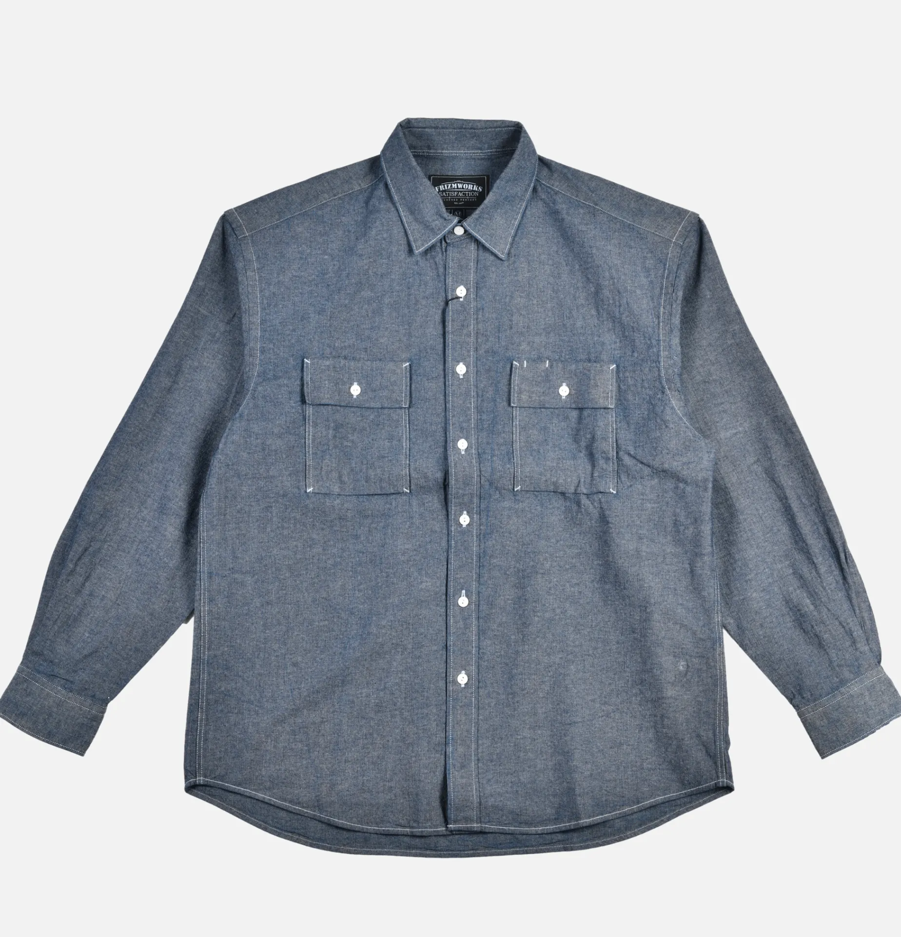 FRIZMWORKS Cigarette Chambray Shirt Blue