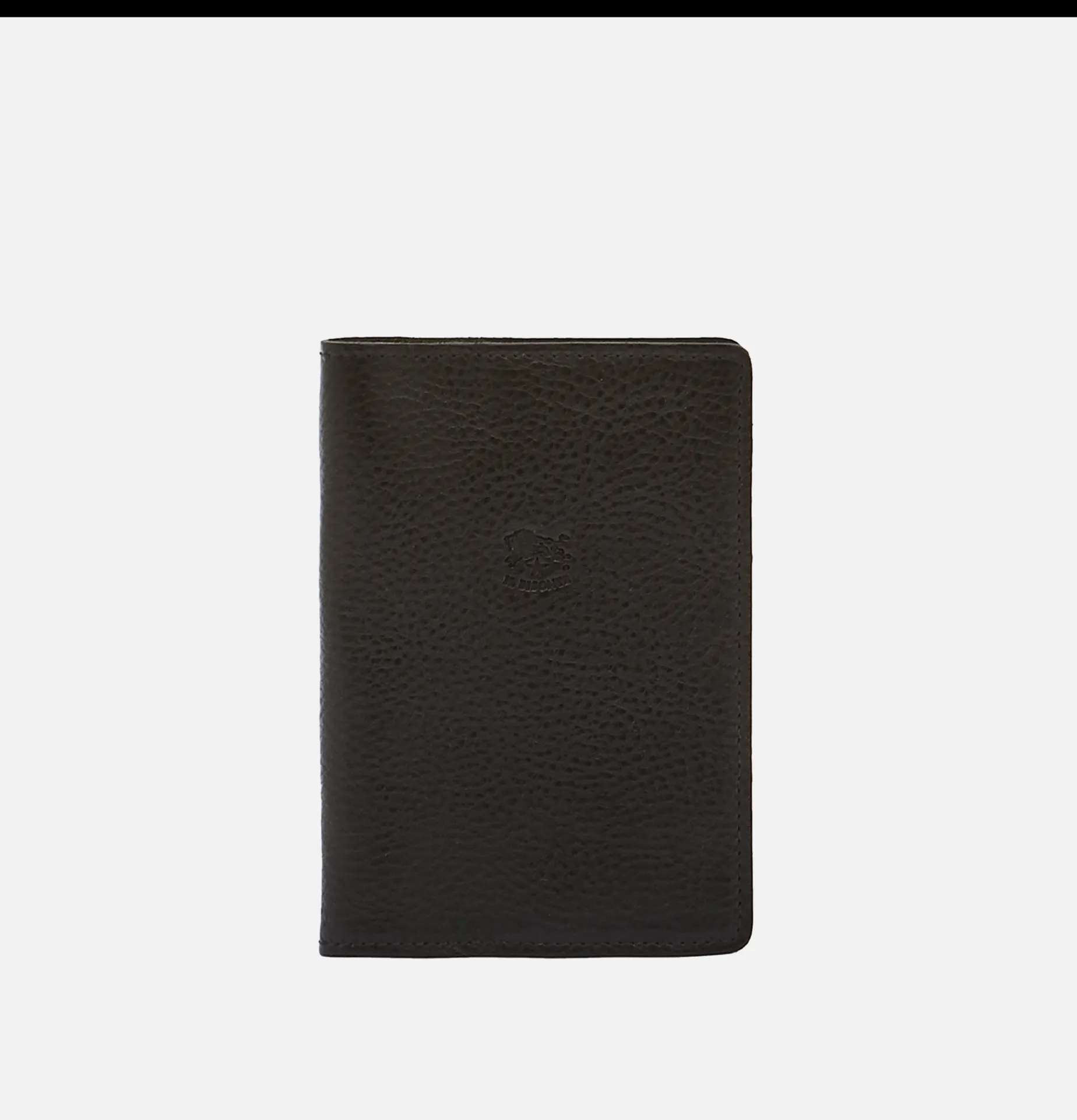 IL BISONTE Cowhide Passport Case Black