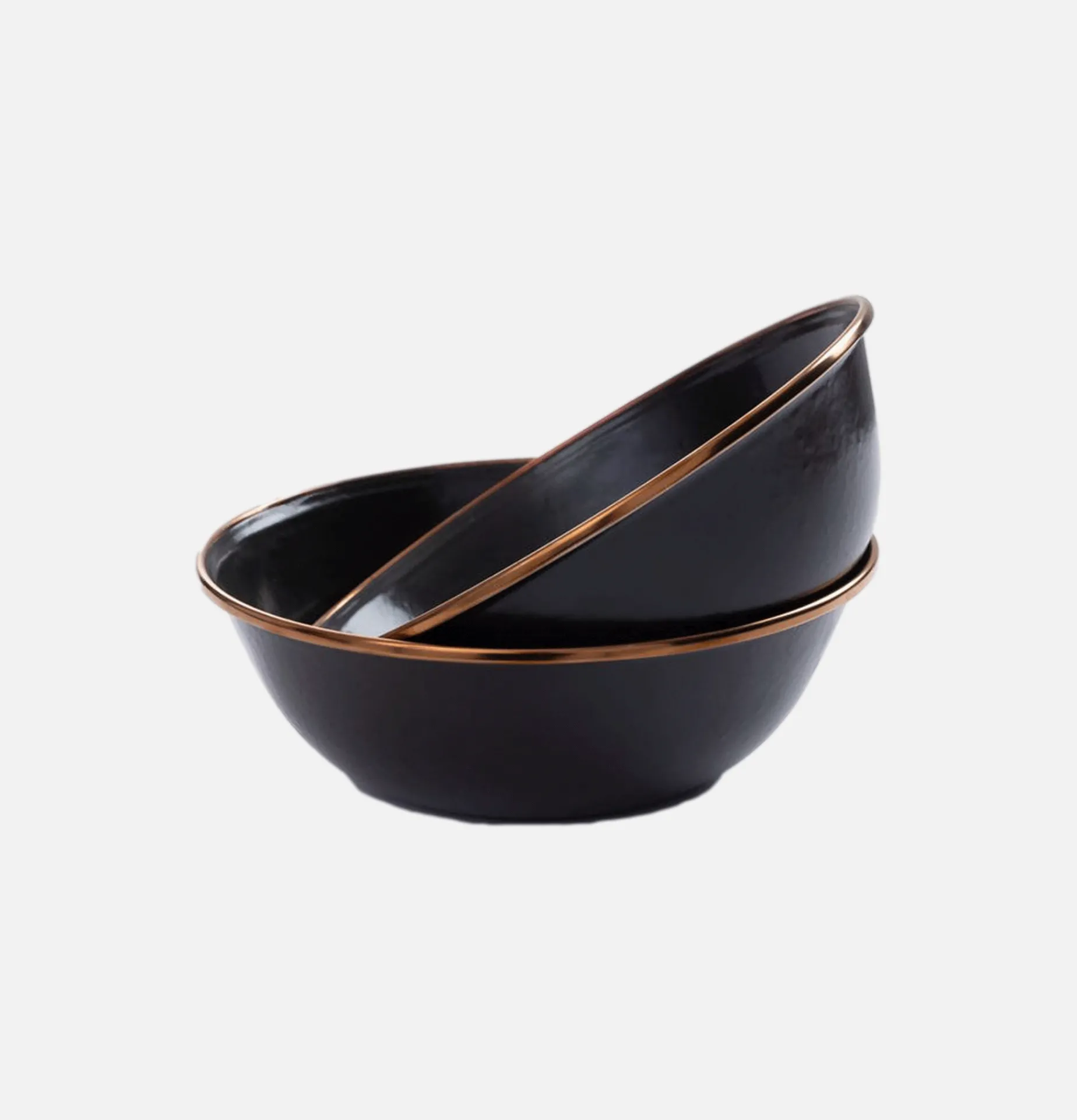 BAREBONES Enamel Bowl Set x 2 Charcoal.