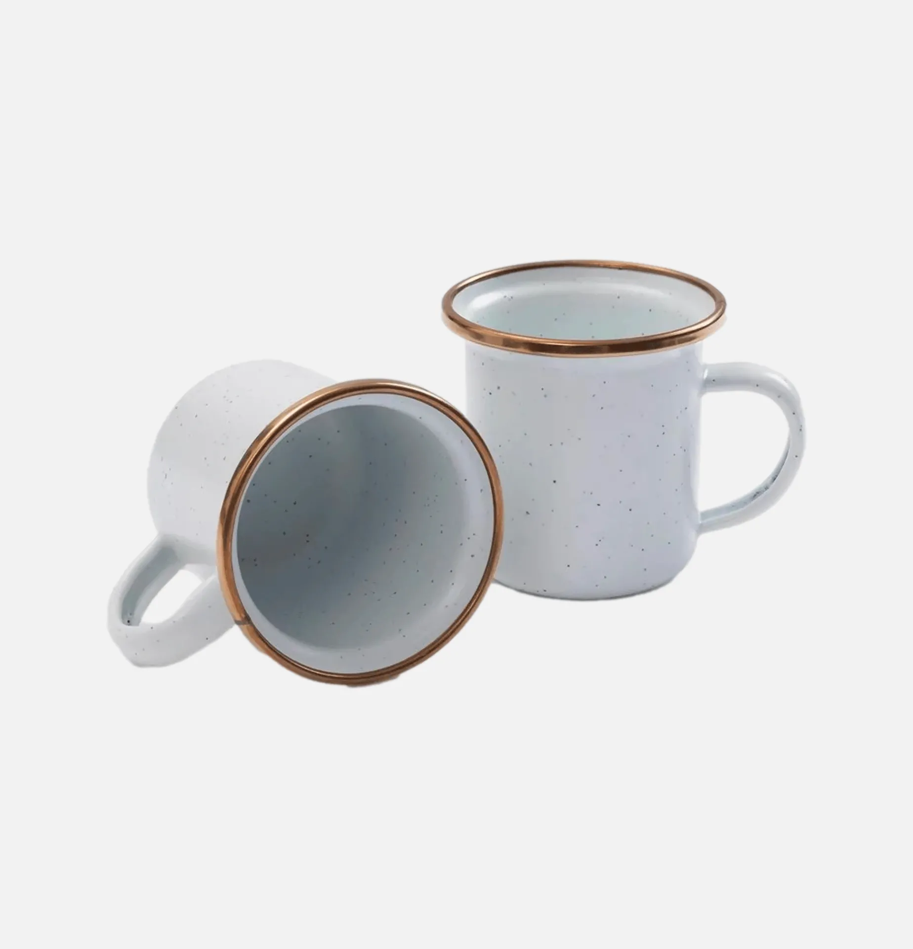 BAREBONES Enamel Cup Set X 2 Egg Shell