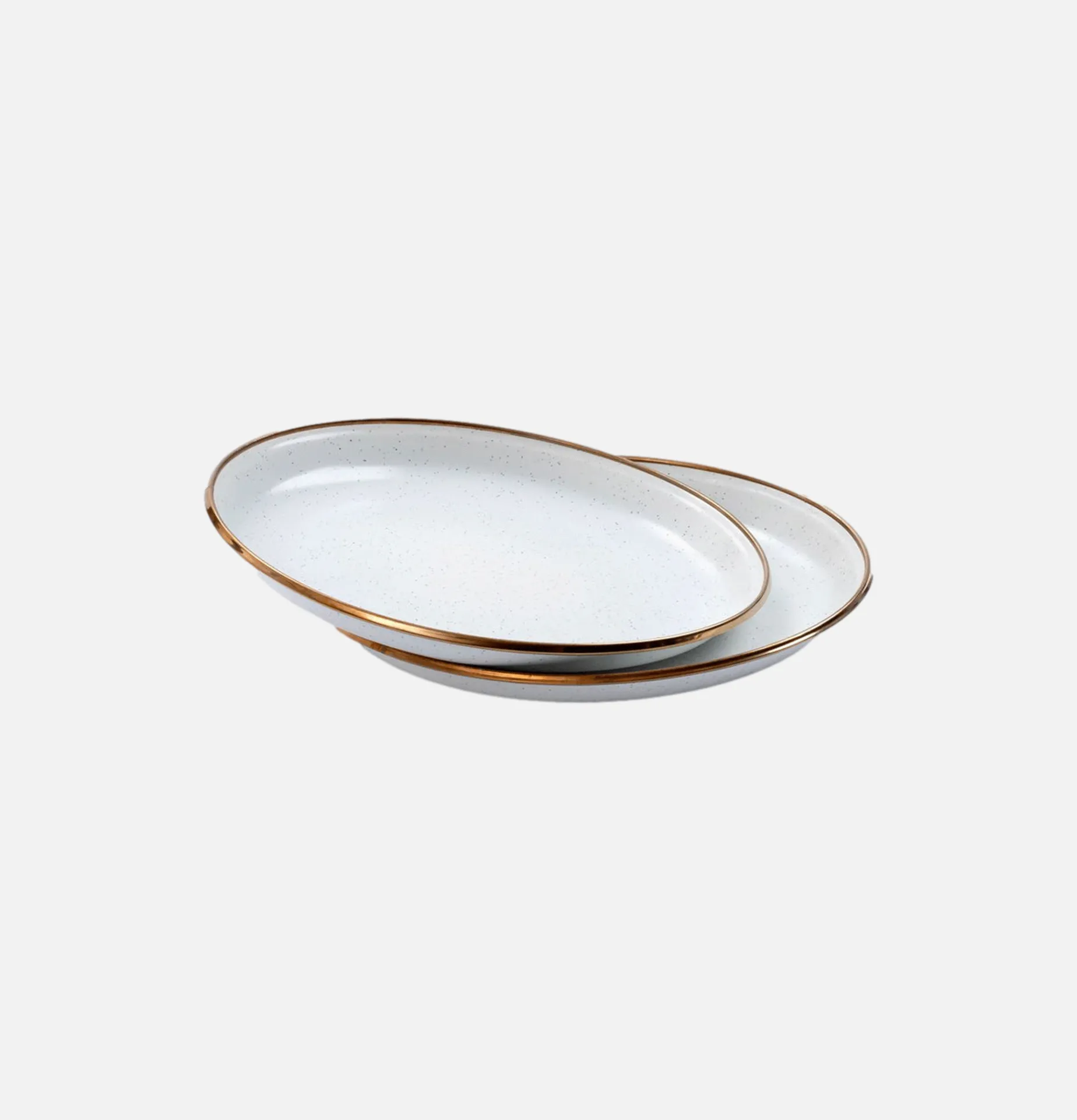 BAREBONES Enamel Deep Plate X 2 Eggshell