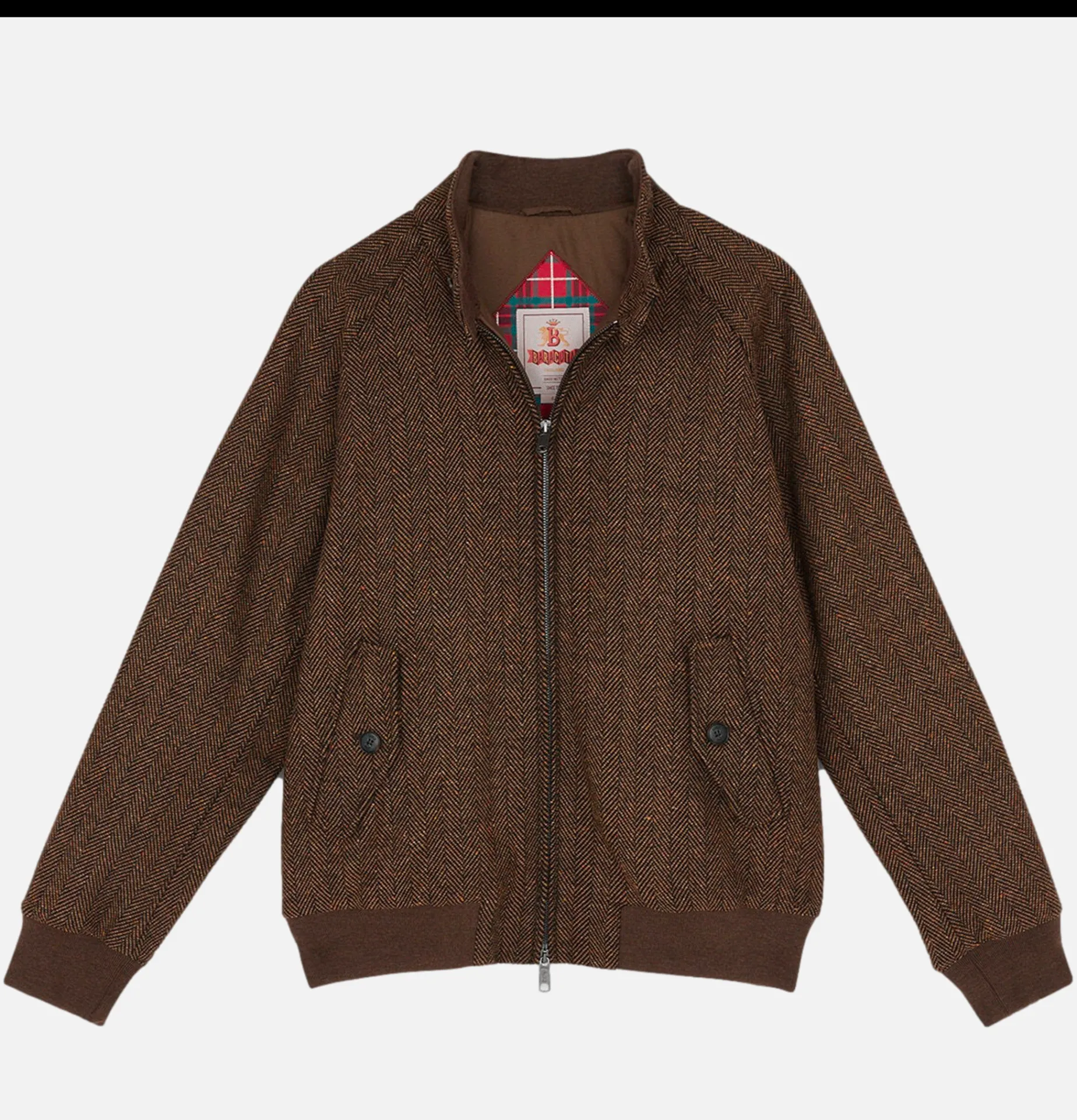 BARACUTA G9 Herringbone Wool Bark