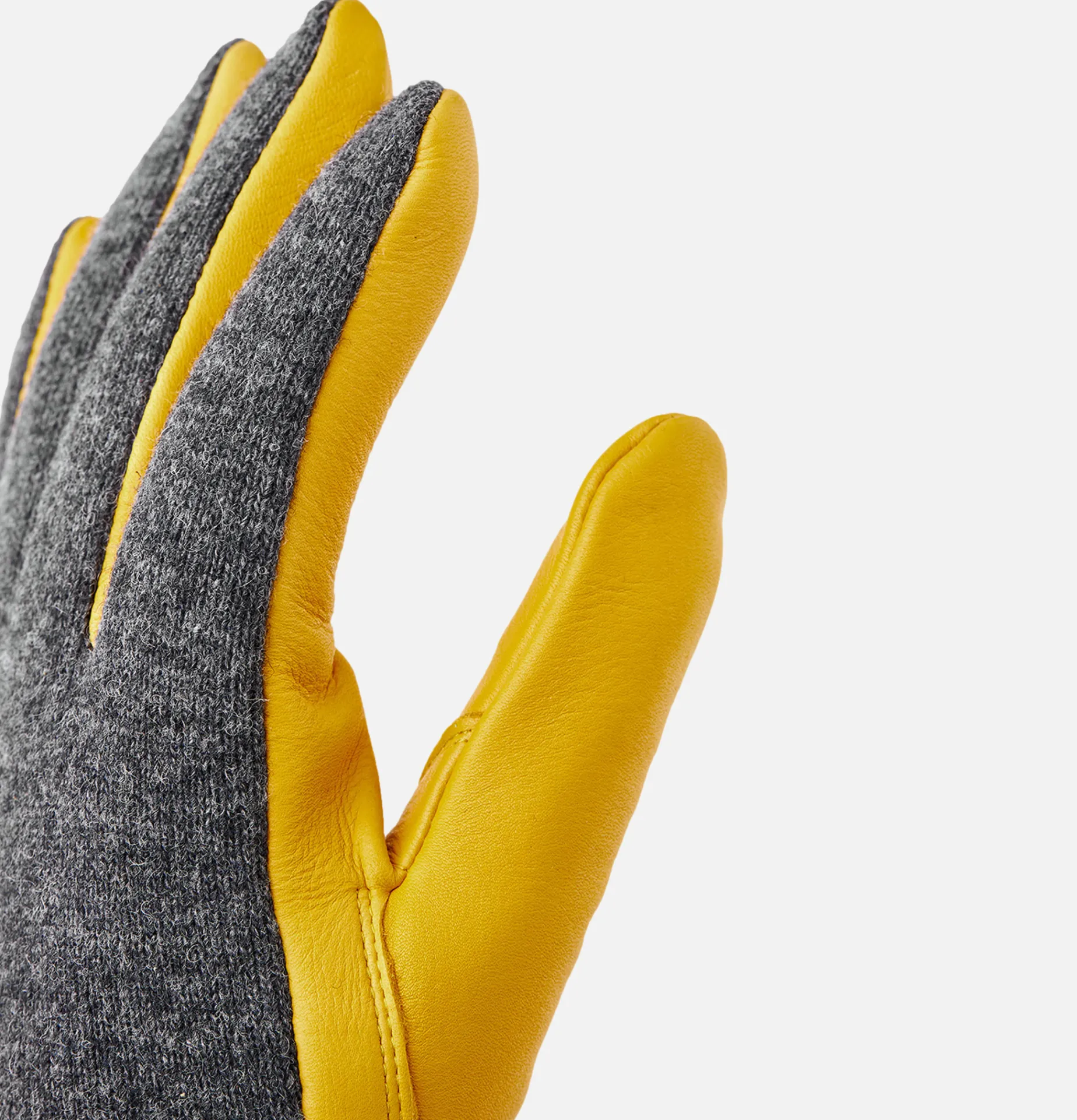 HESTRA Gants Deerskin Wool Tricot Charcoal