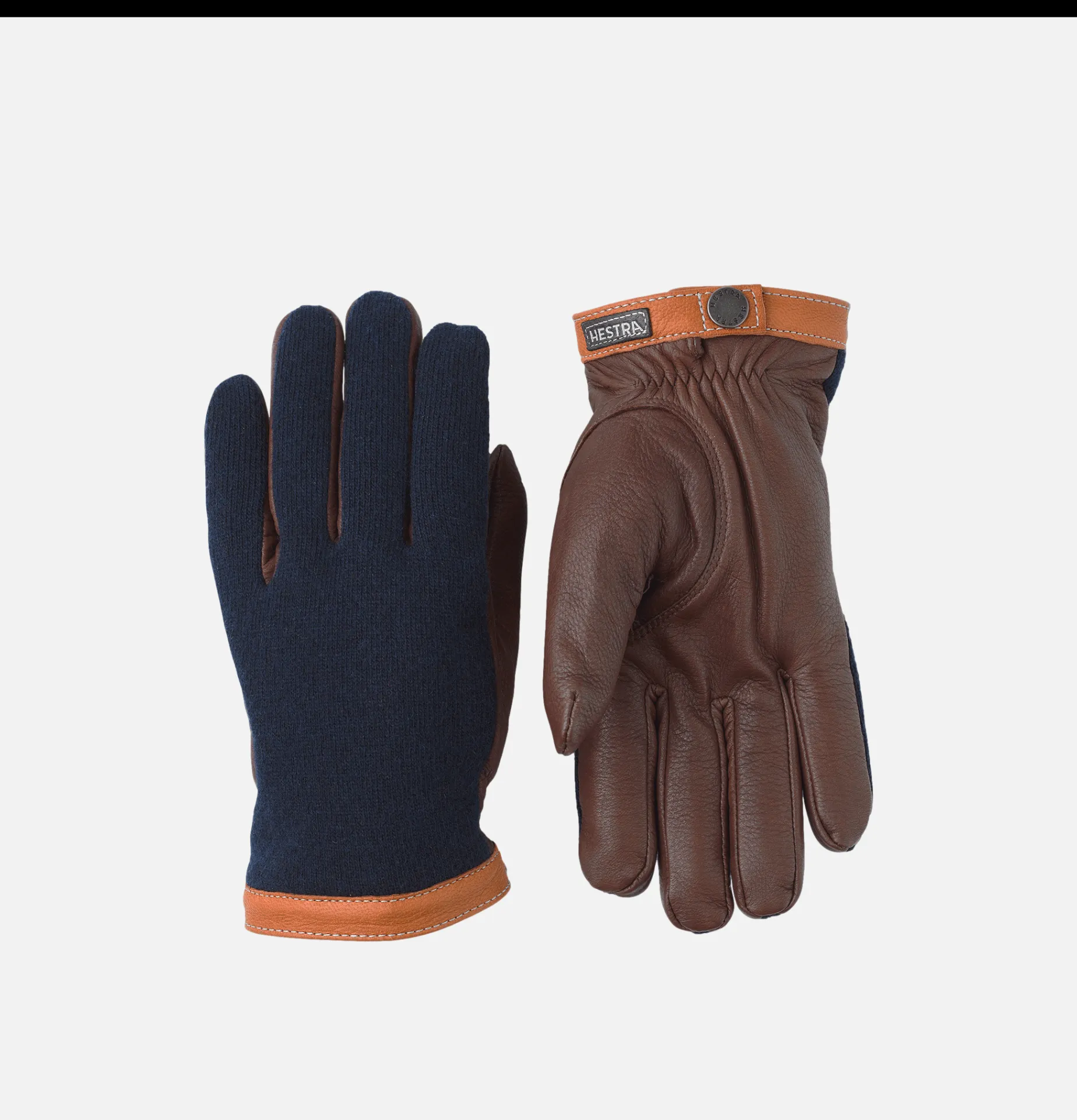 HESTRA Gants Deerskin Wool Tricot Navy