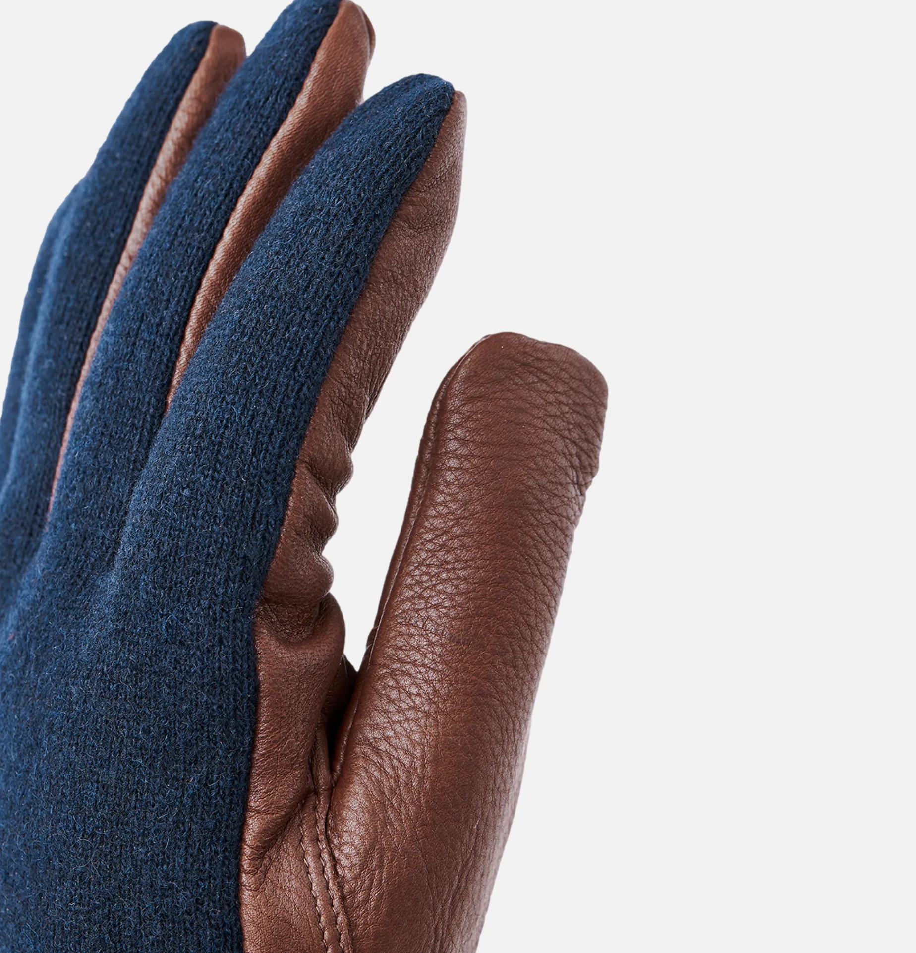 HESTRA Gants Deerskin Wool Tricot Navy