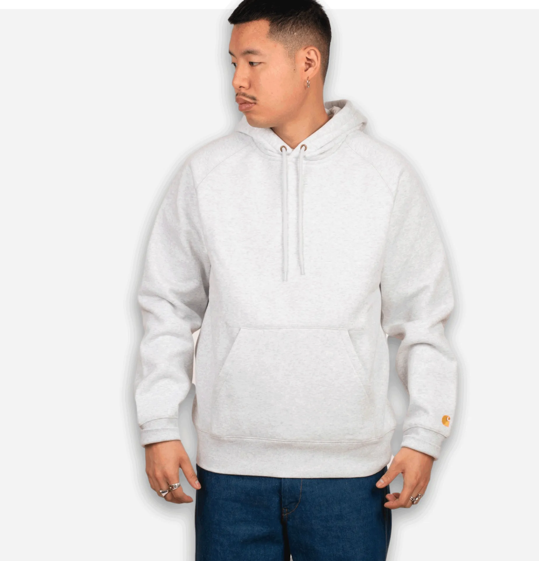 CARHARTT WIP Hooded Chase Sweatshirt Ash Grey Heather