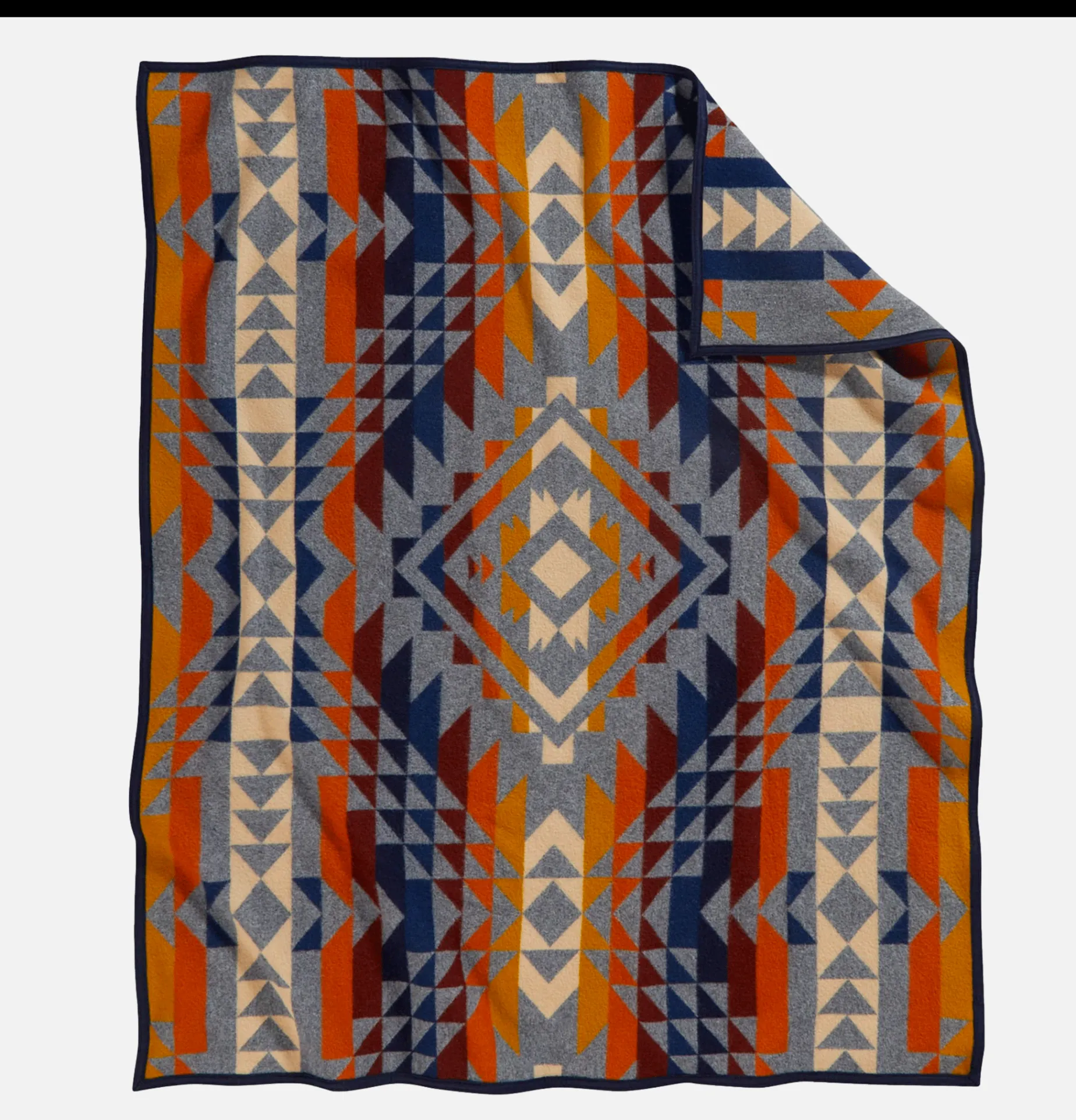 PENDLETON Jacquard Napped Throw Grey