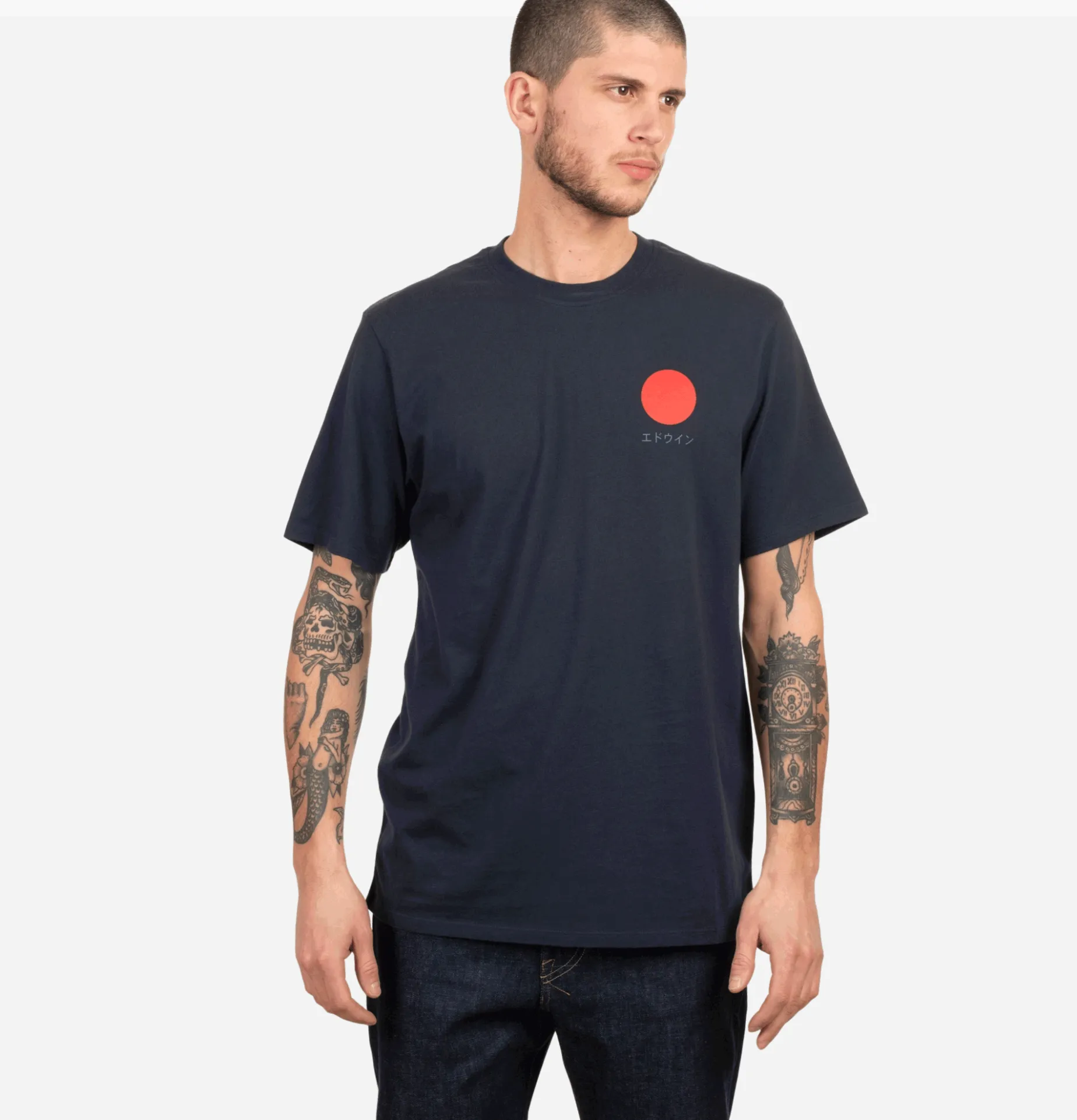 EDWIN Japanese Sun Tee Shirt Navy