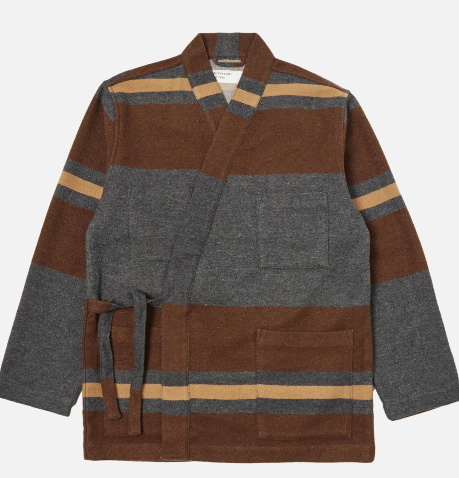 UNIVERSAL WORKS Kyoto Work Jkt Wool Stripe Cha