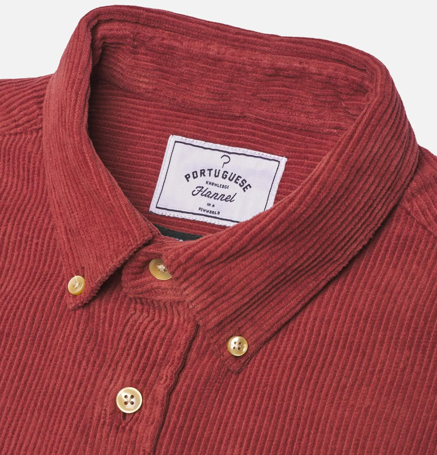 PORTUGUESE FLANNEL Lobo Cord Shirt Bordeaux