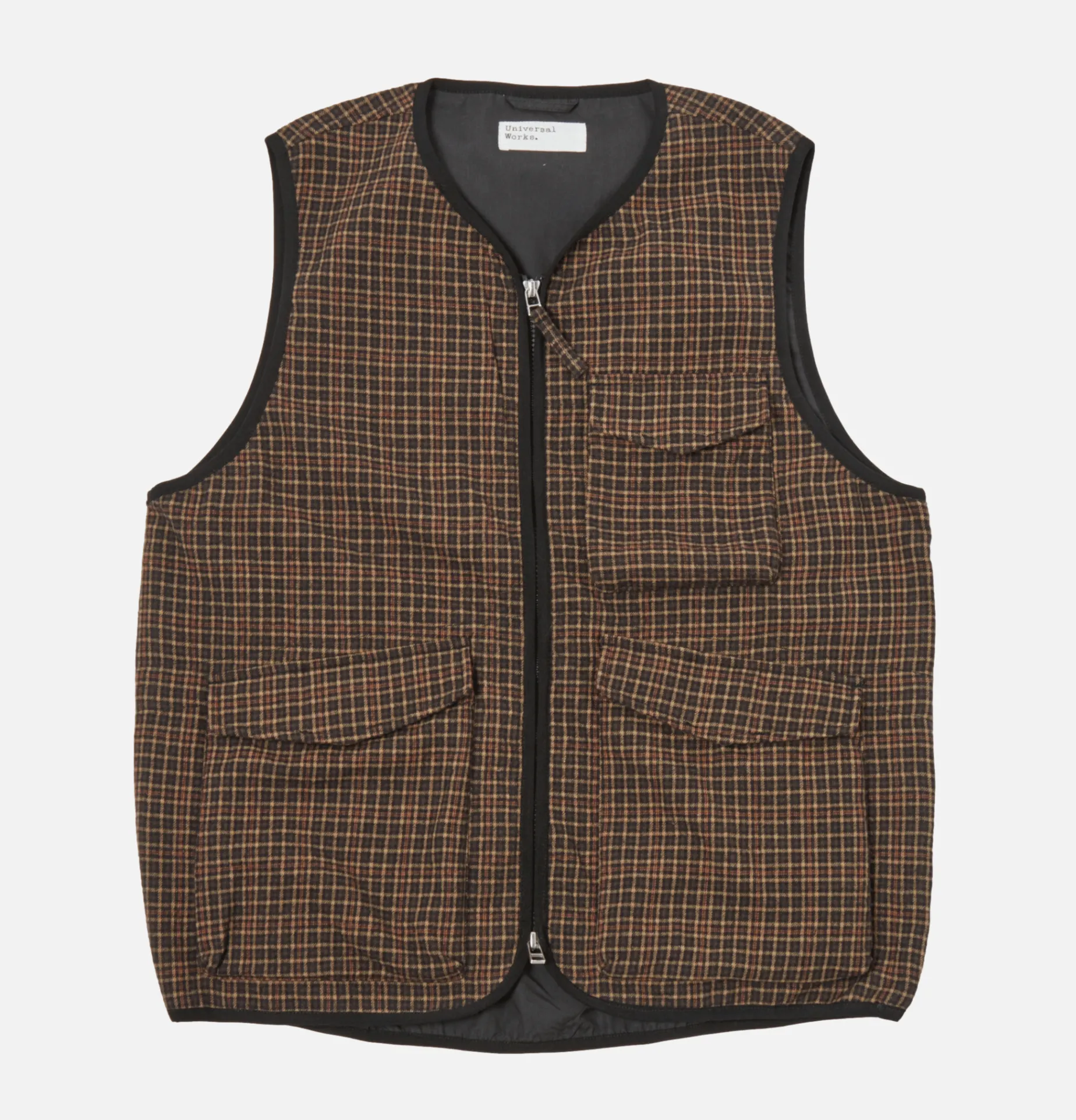 UNIVERSAL WORKS Parachute Liner Gilet Black Olive