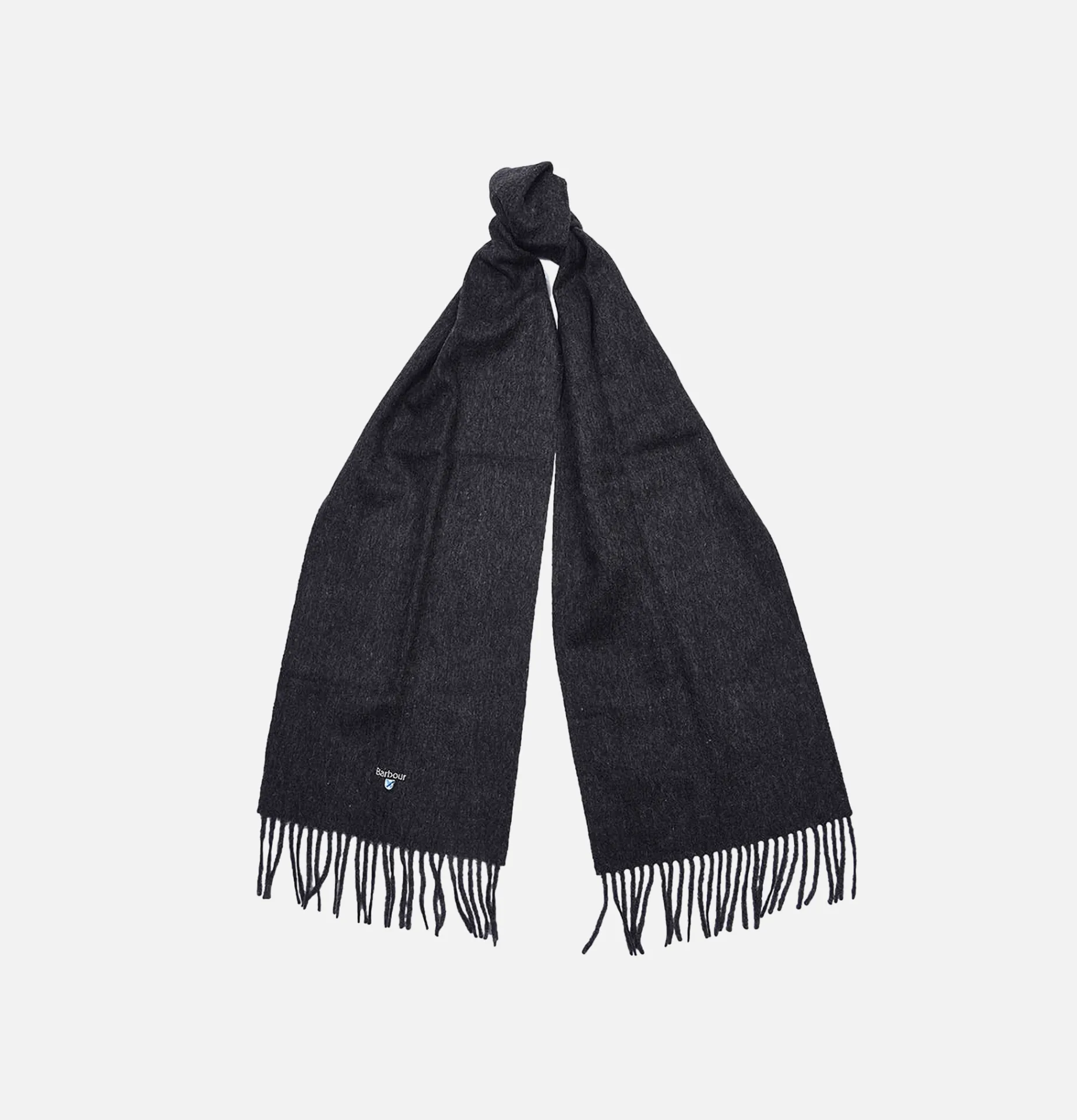 BARBOUR Plain Lambswool Scarf Charcoal