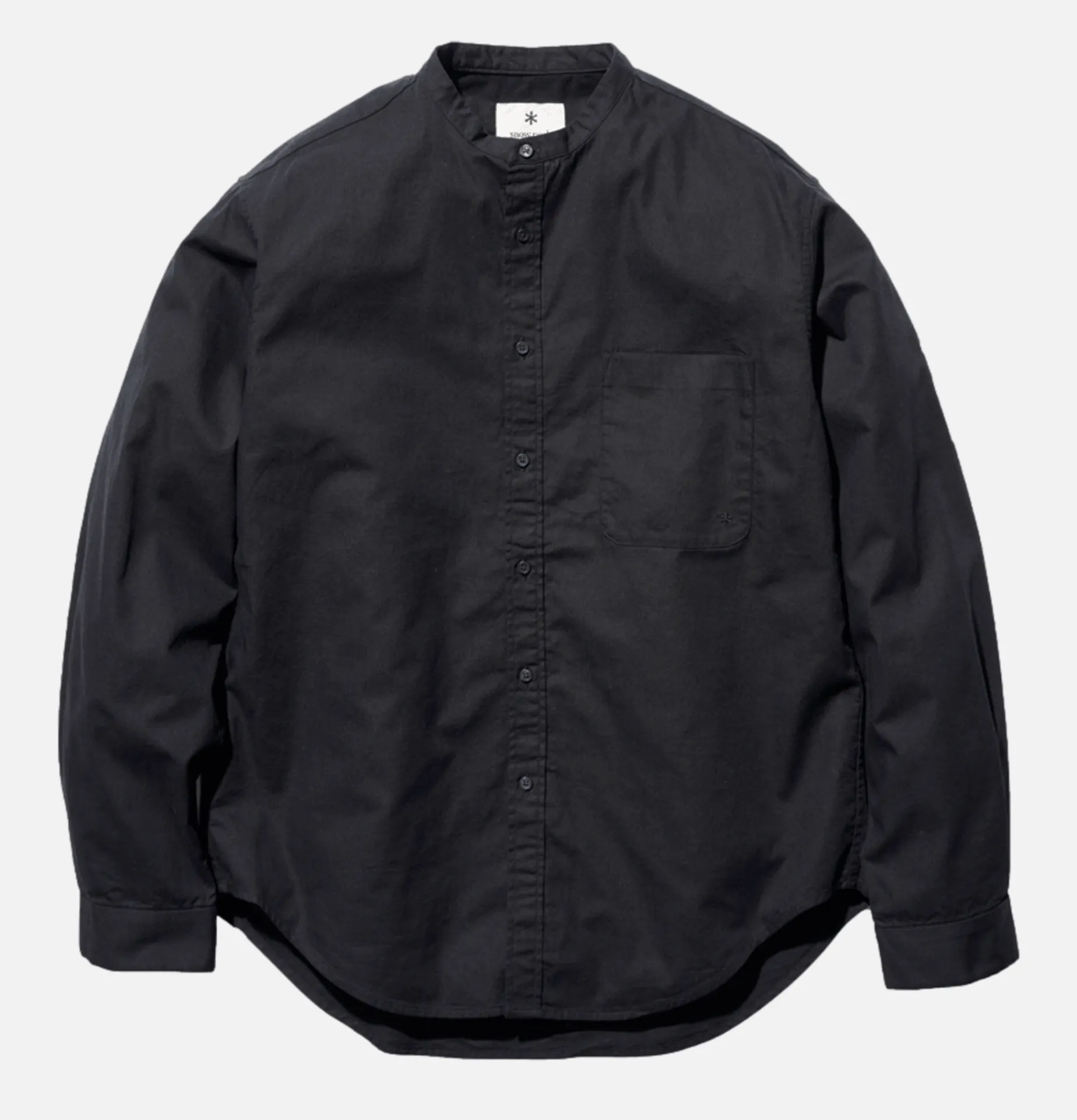 SNOW PEAK Poplin Stand Collar Shirt Black