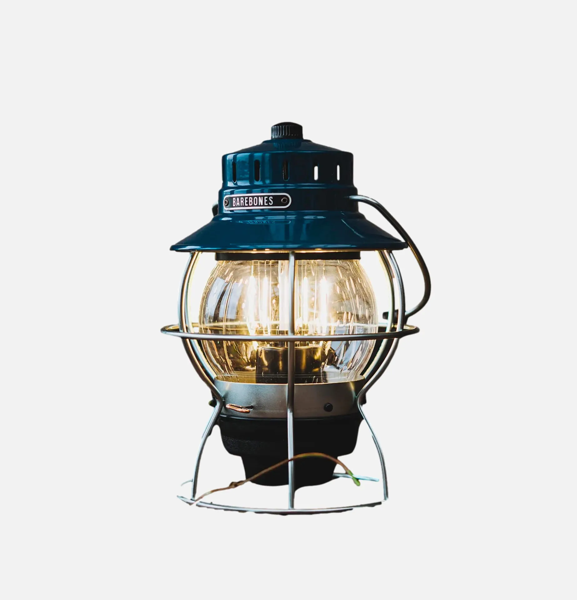 BAREBONES Railroad Lantern Ocean Blue