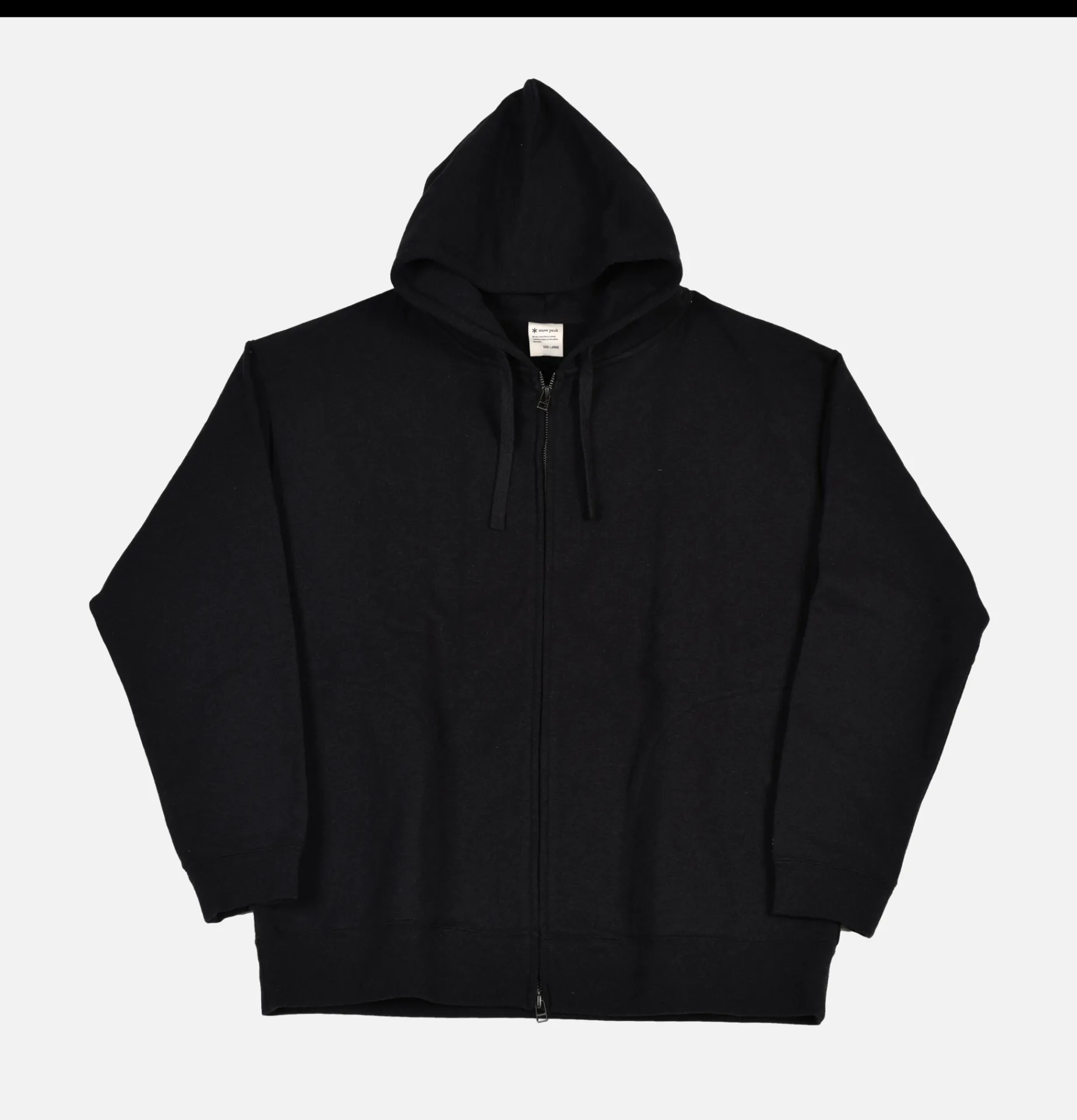 SNOW PEAK Recycled Cotton Zipup Hoodie Black