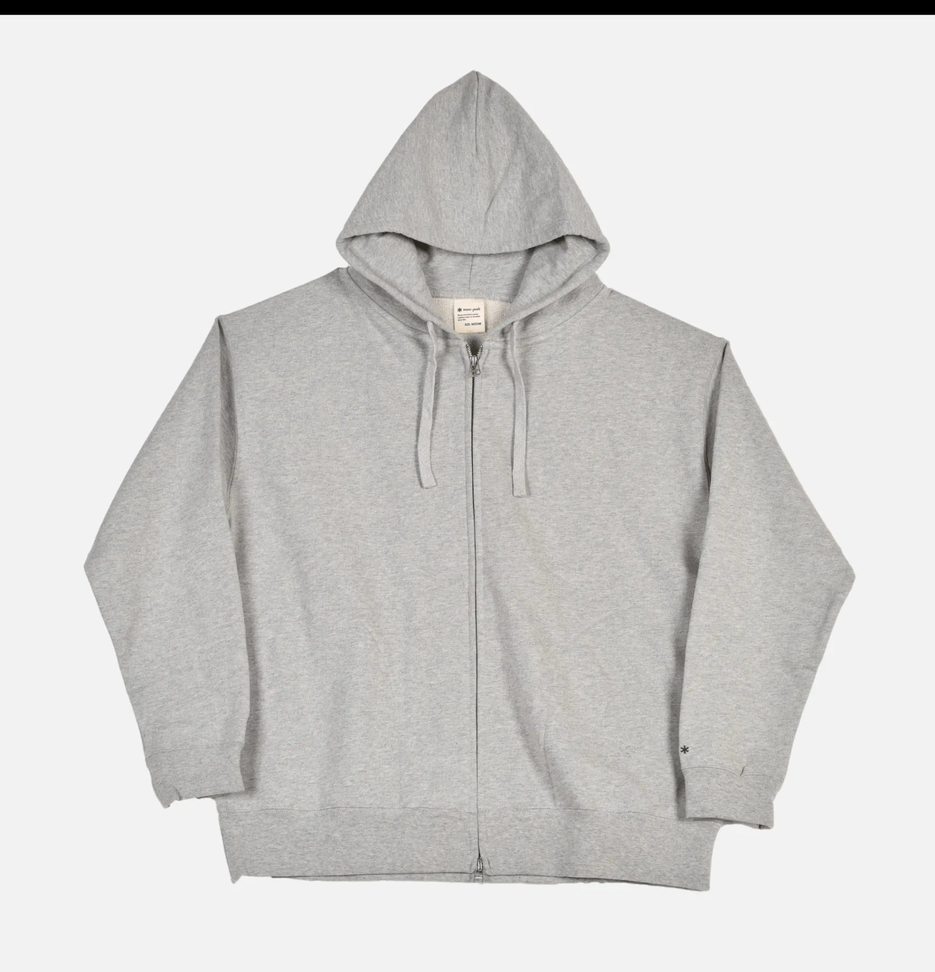 SNOW PEAK Recycled Cotton Zipup Hoodie Grey