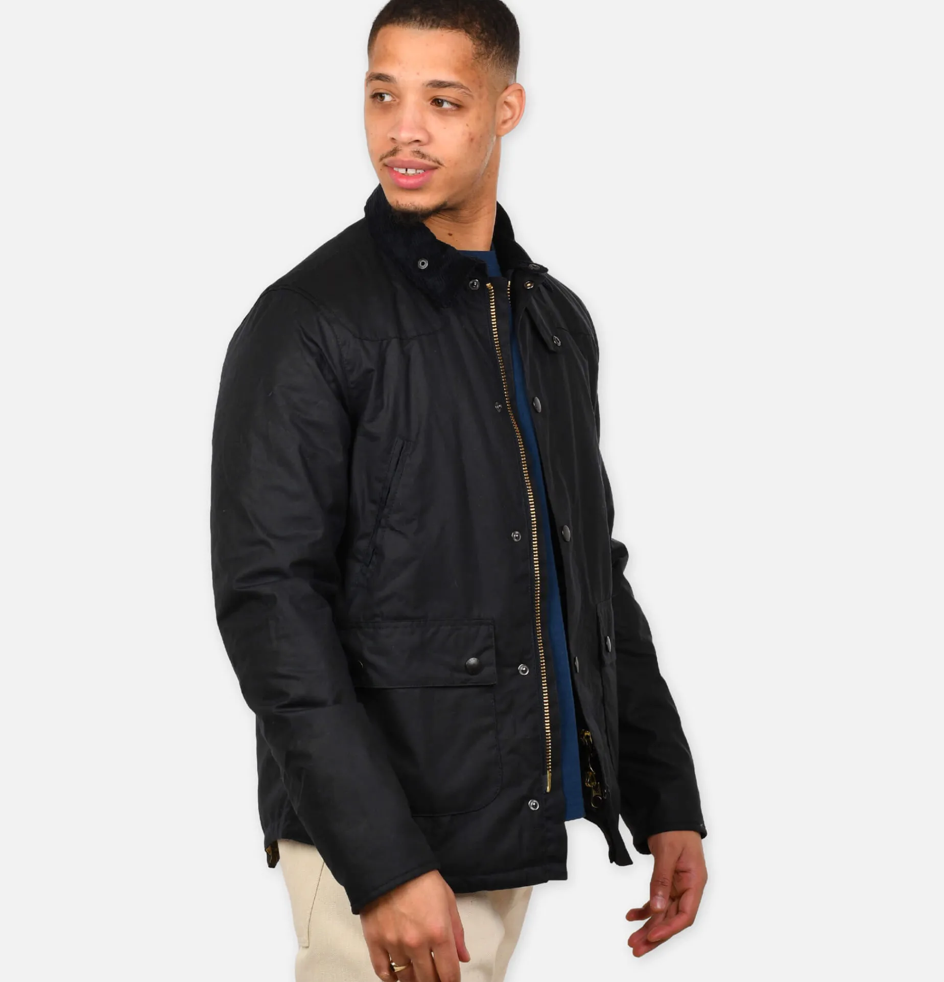 BARBOUR Reelin Wax Jacket Navy