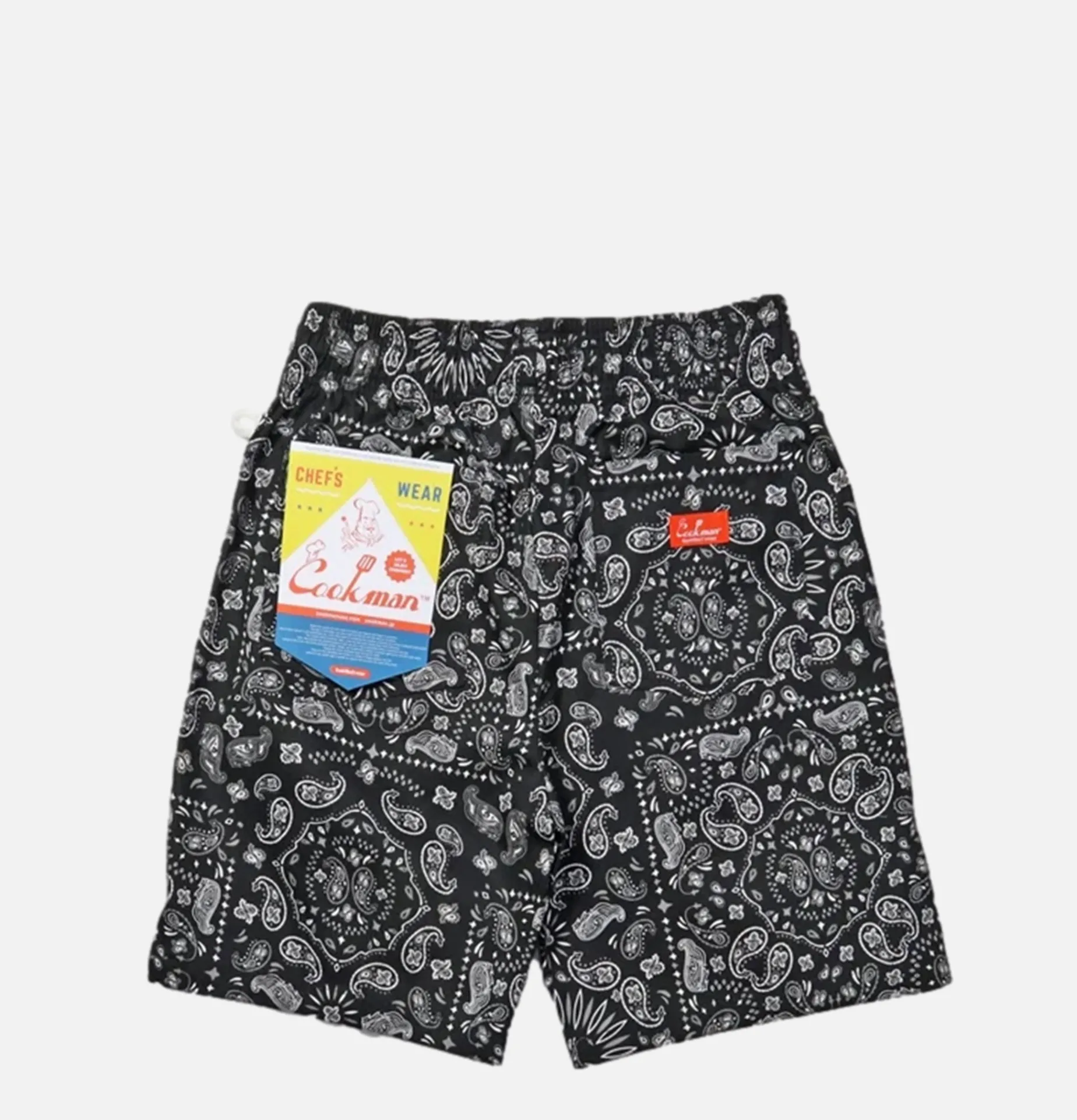 COOKMAN Short Front Pocket Paisley Black