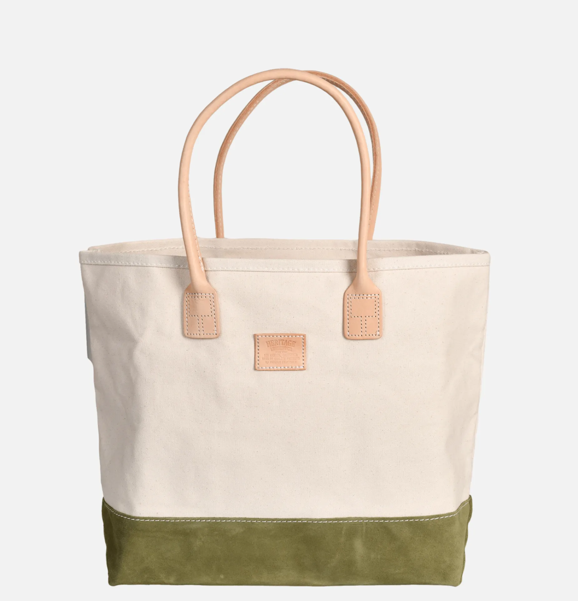 HERITAGE LEATHER COMPANY Suede Day Tote Bag Green