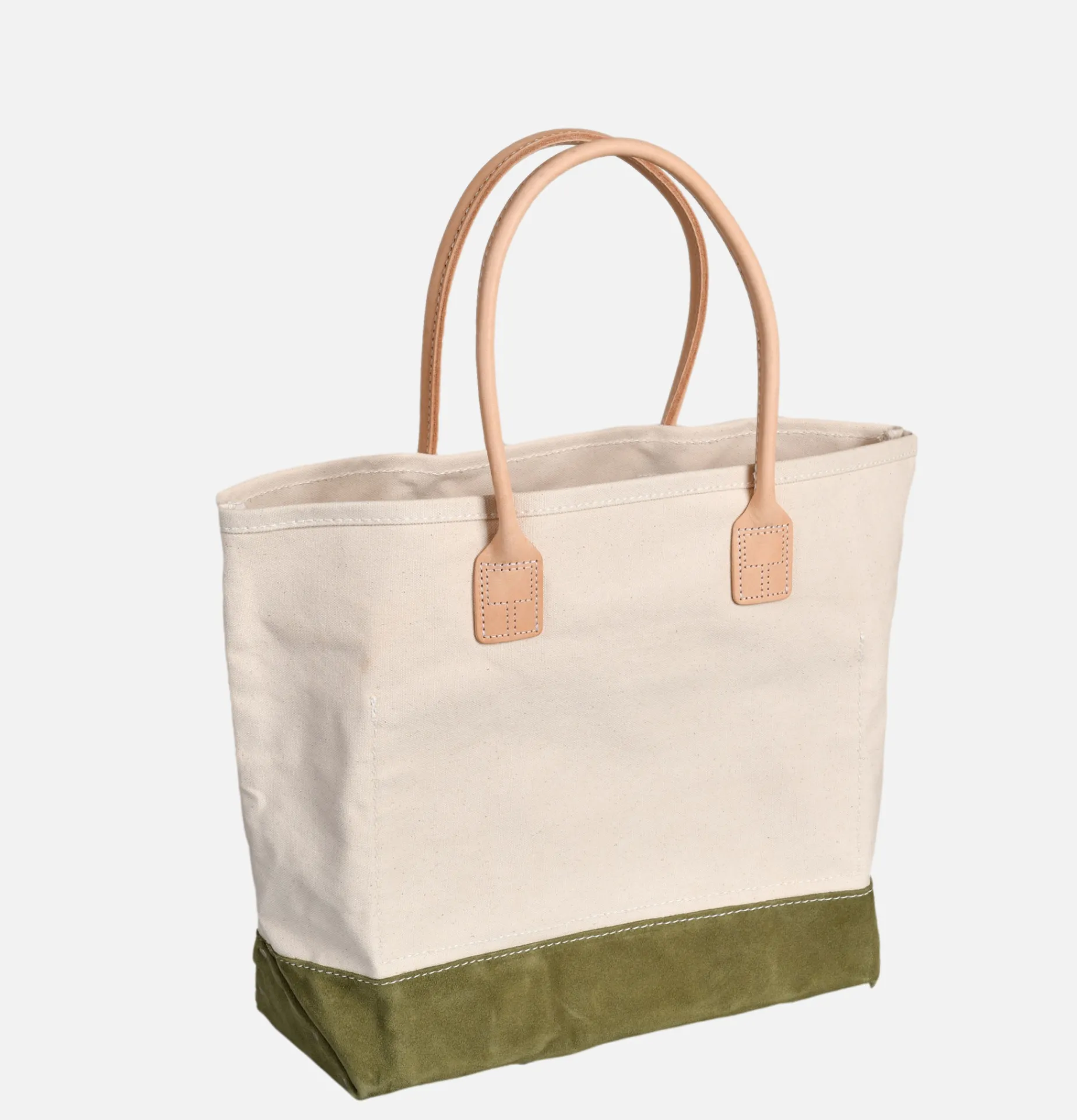 HERITAGE LEATHER COMPANY Suede Day Tote Bag Green