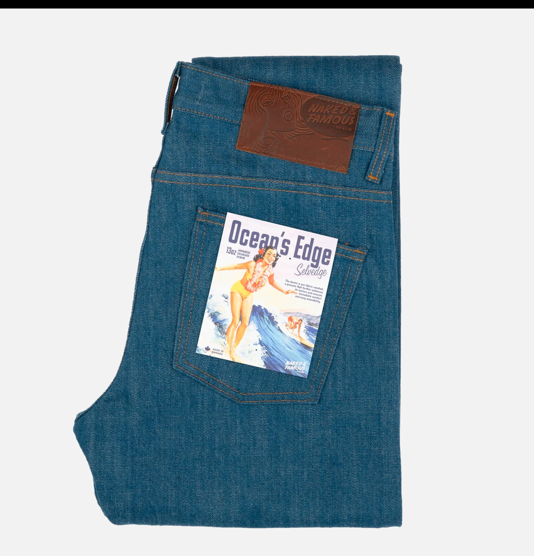 NAKED & FAMOUS Super Guy Oceans Edge Selvedge