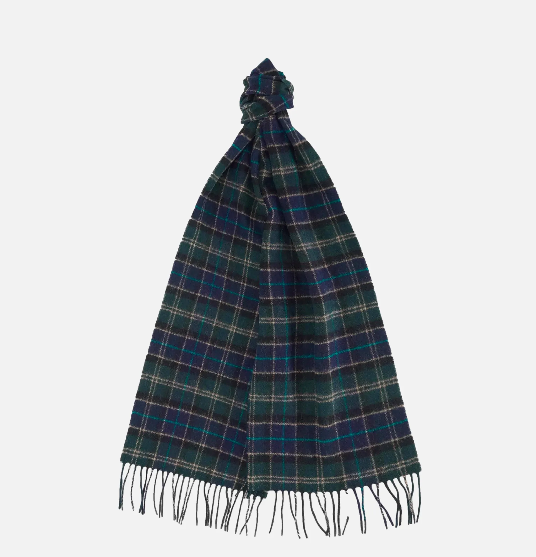 BARBOUR Tartan Lambswool Scarf Green Loch