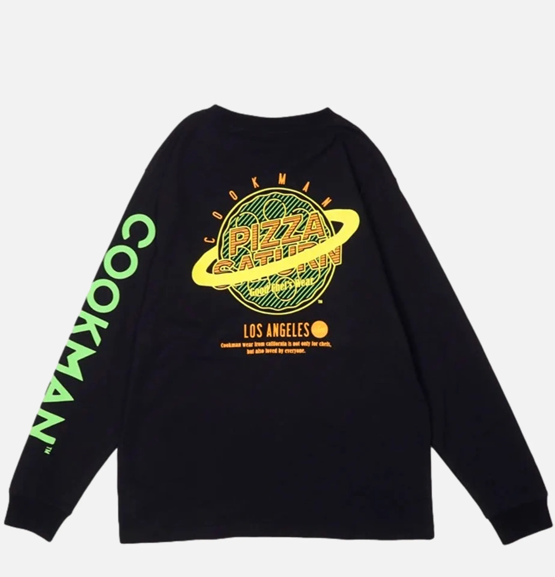 COOKMAN Tee Shirt Long Sleeve Pizza Black