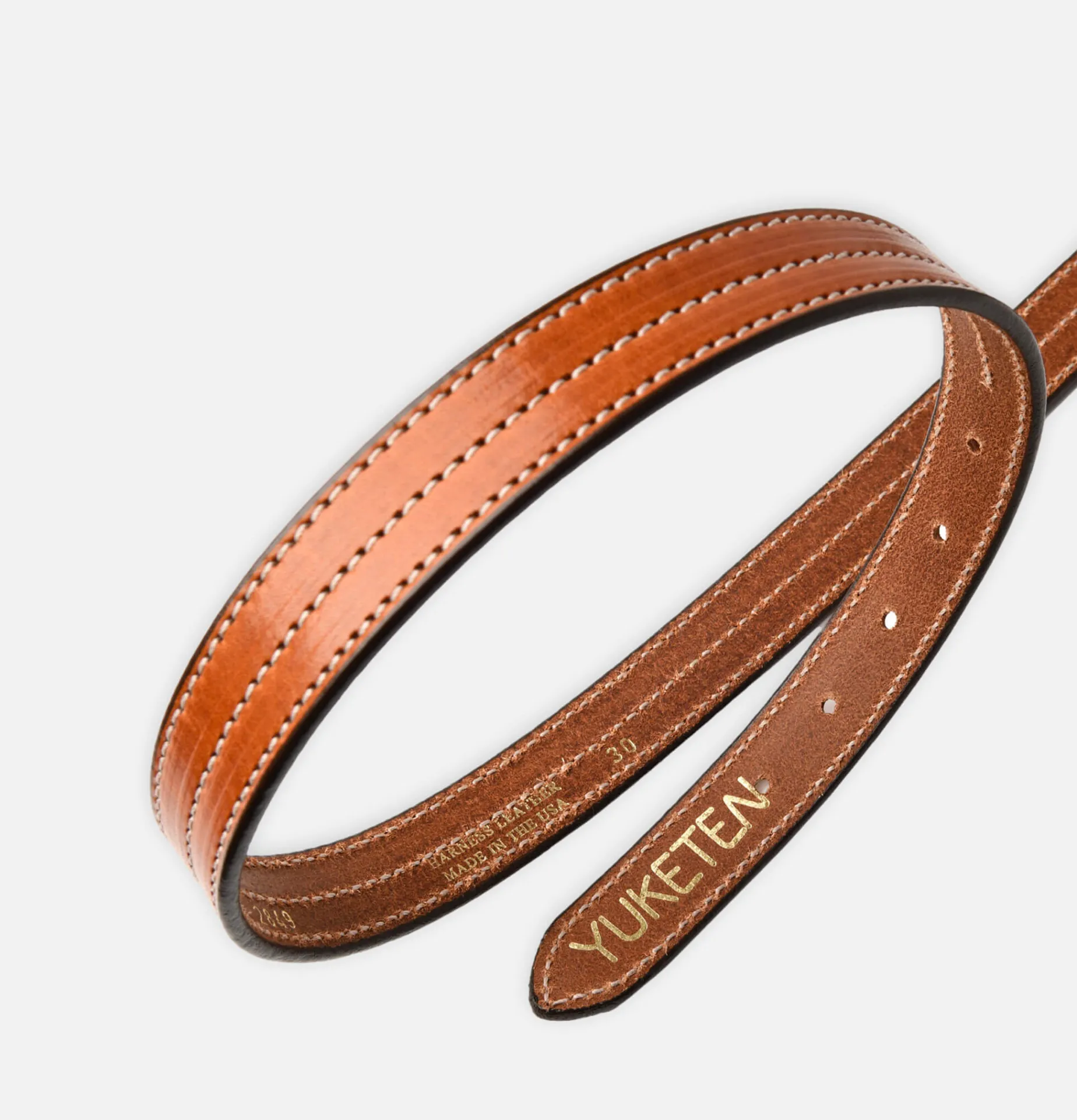 YUKETEN Triple Stitched Belt Havana