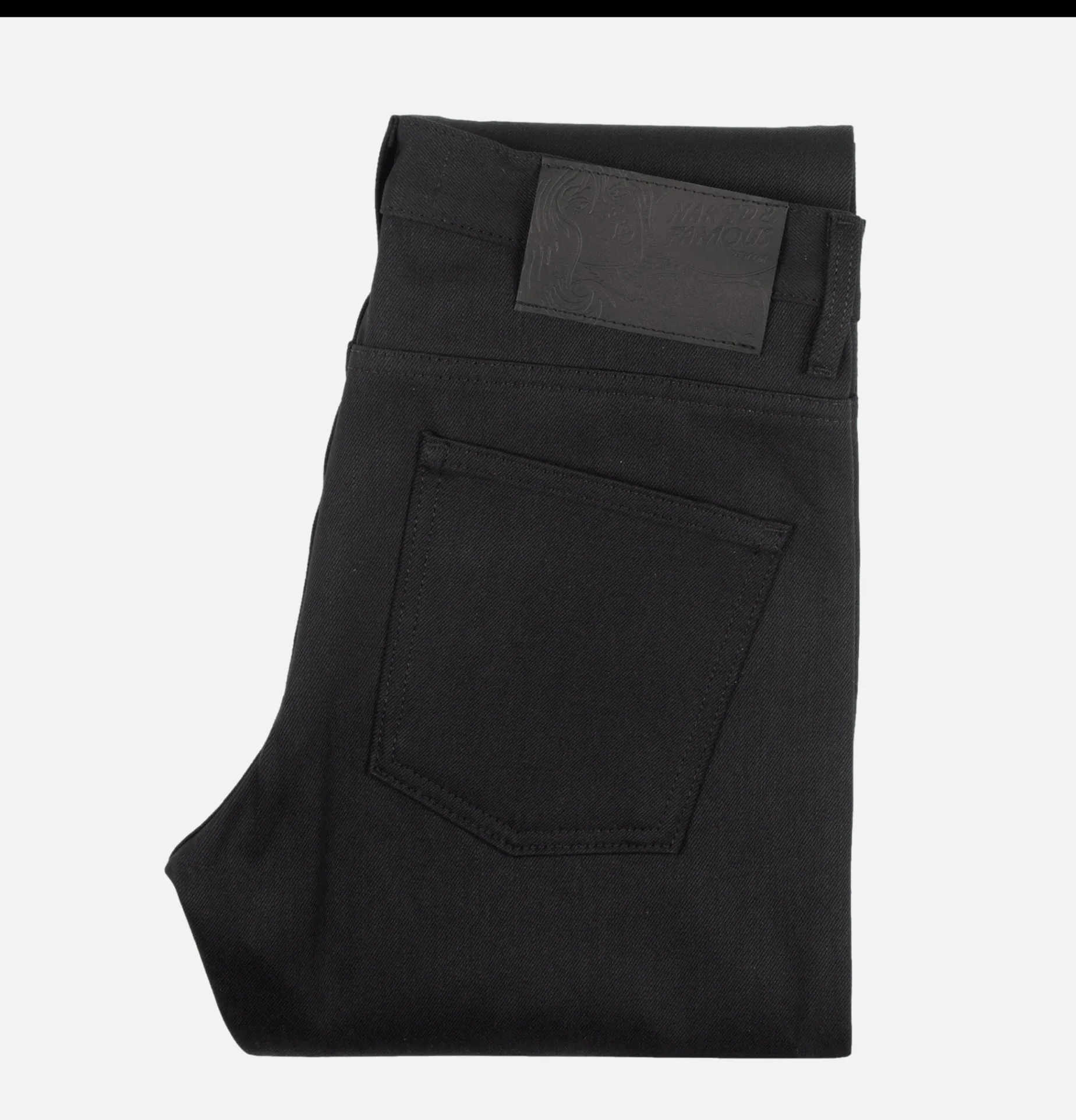 NAKED & FAMOUS Weird Guy Solid Black Selvedge