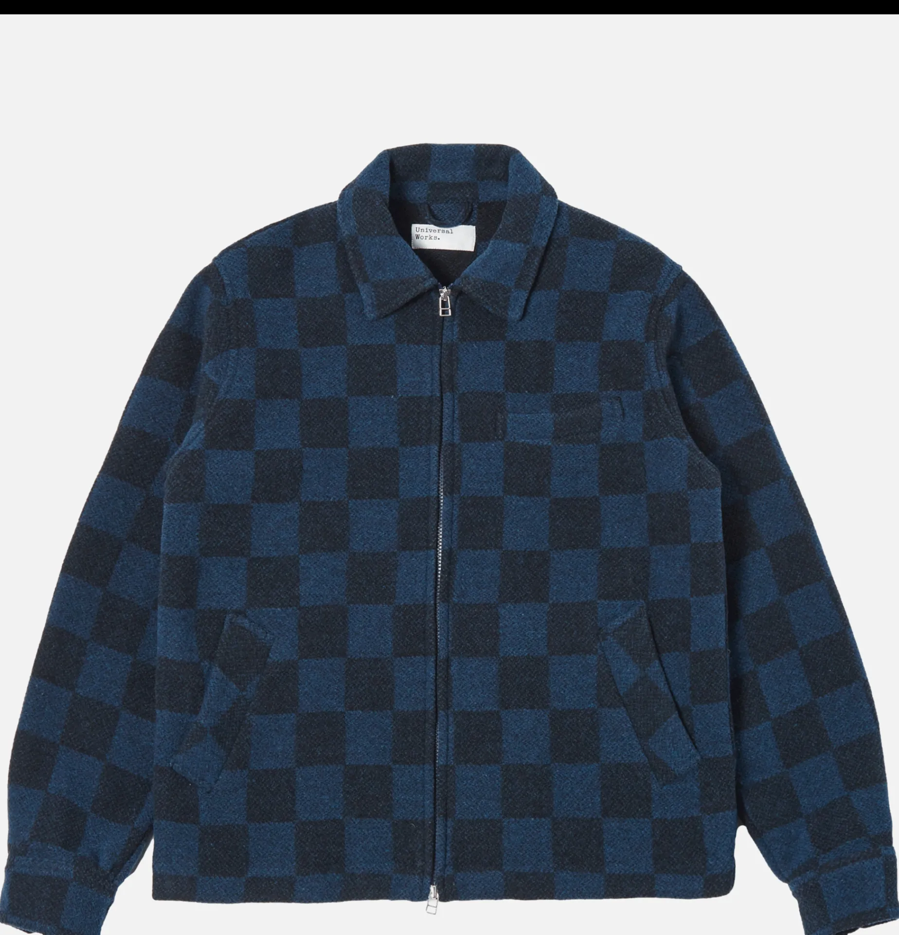 UNIVERSAL WORKS Windcheater Jacket Navy Checkerboard