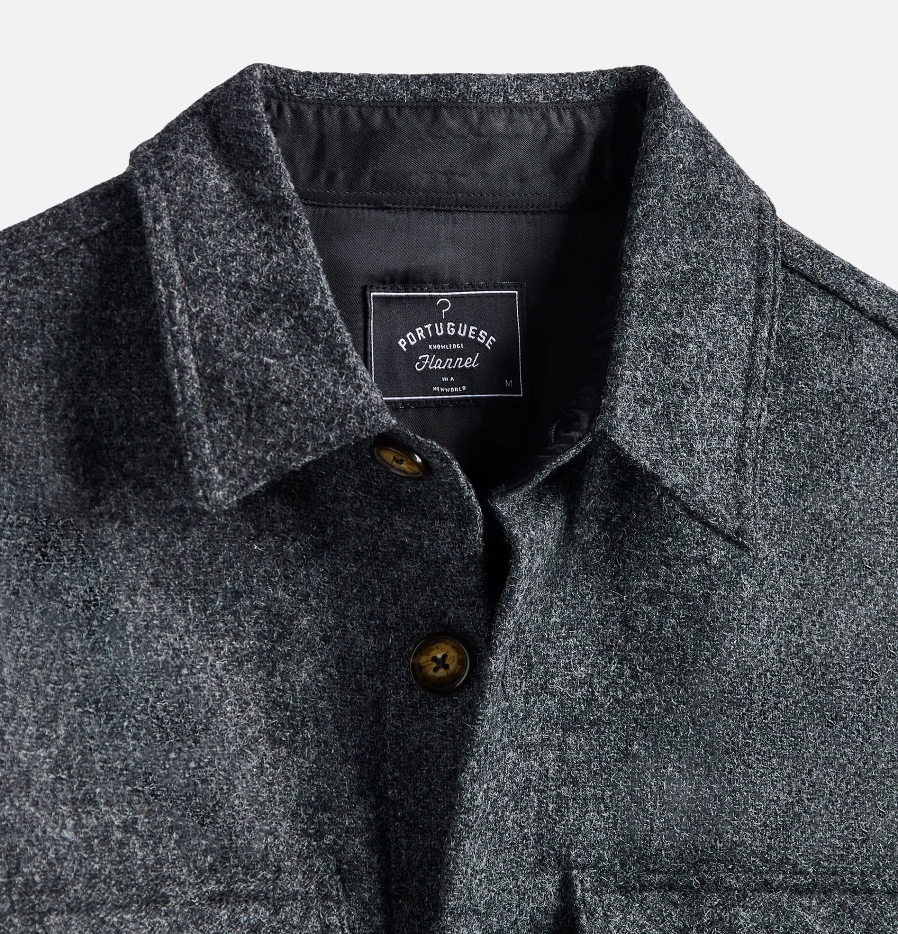 PORTUGUESE FLANNEL Wool Field Over Shirt Grey