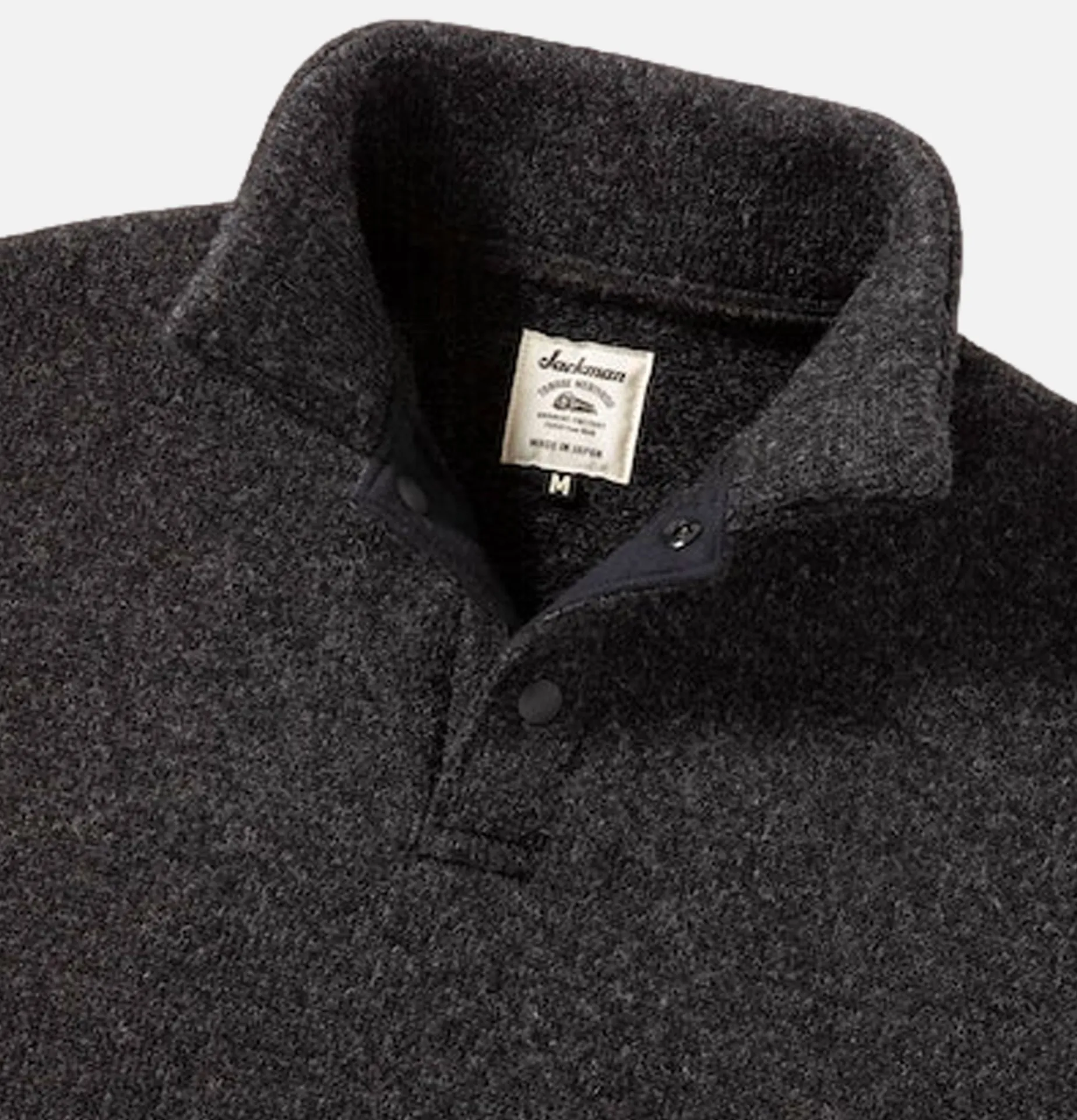 JACKMAN Wool Himo Polo Heather Black