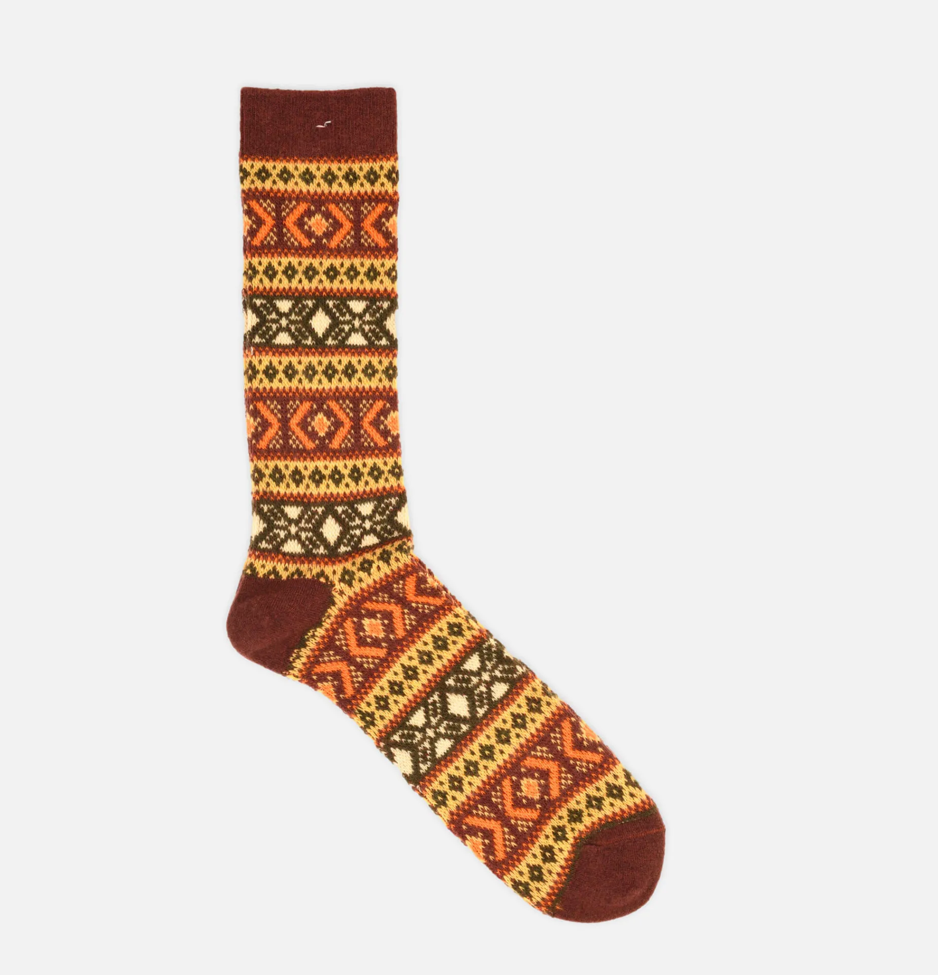 ANONYMOUS ISM Wool Jacquard Socks Brown