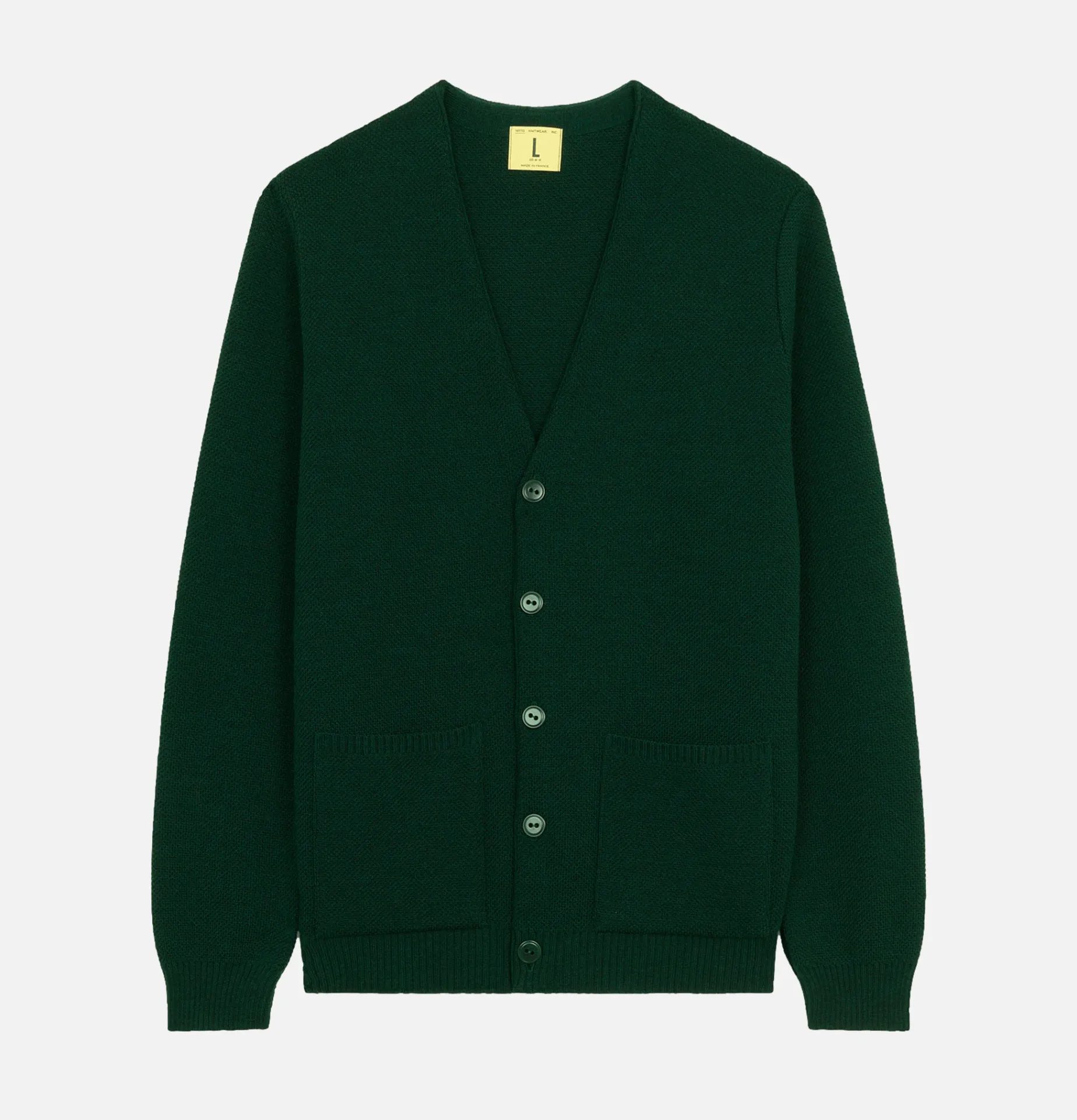 NITTO KNITWEAR Youri Wool Cardigan Forest Green